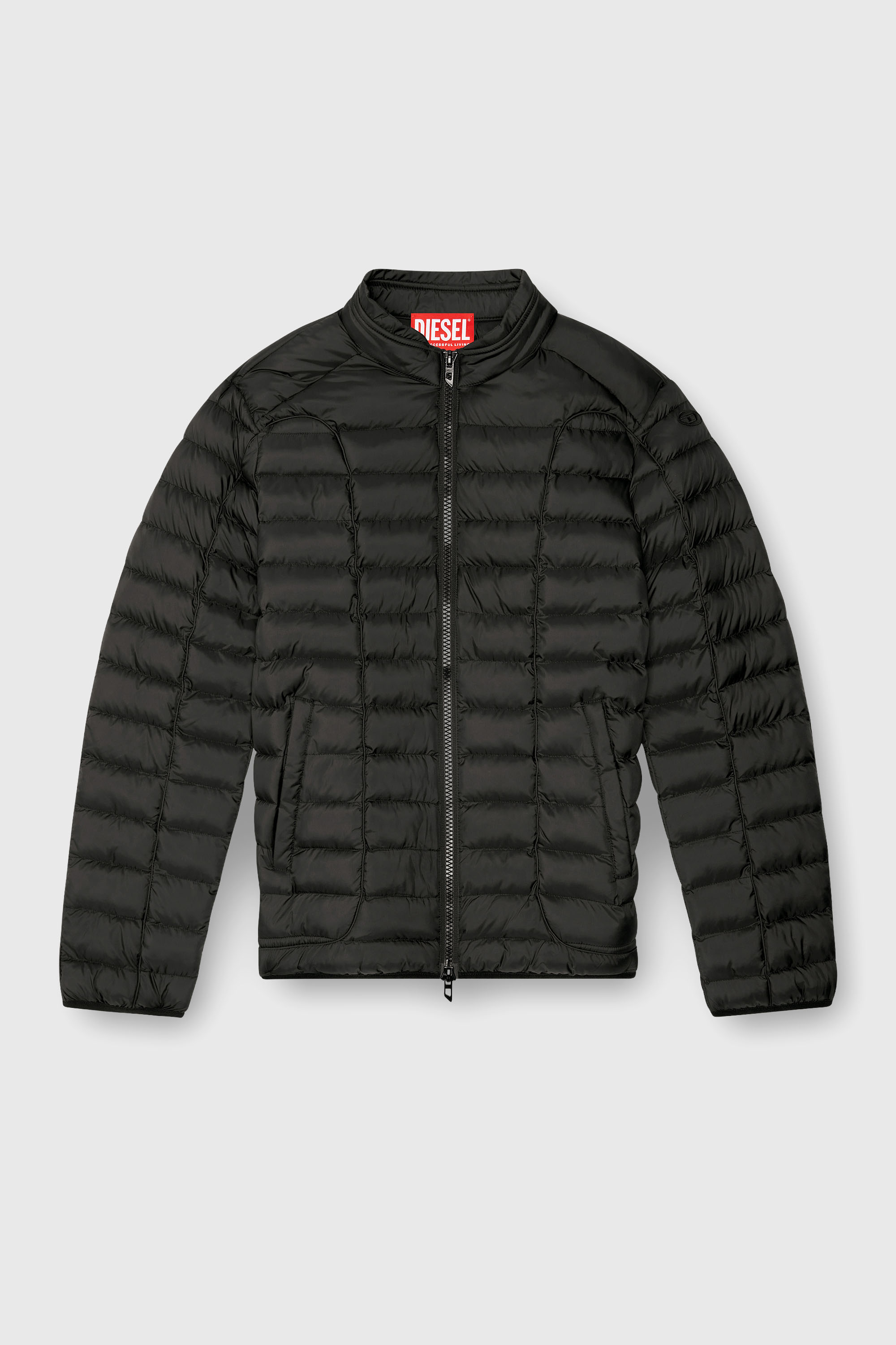 Diesel - W-PILOT, Herren Pufferjacke aus leichtem Nylon in Schwarz - 2