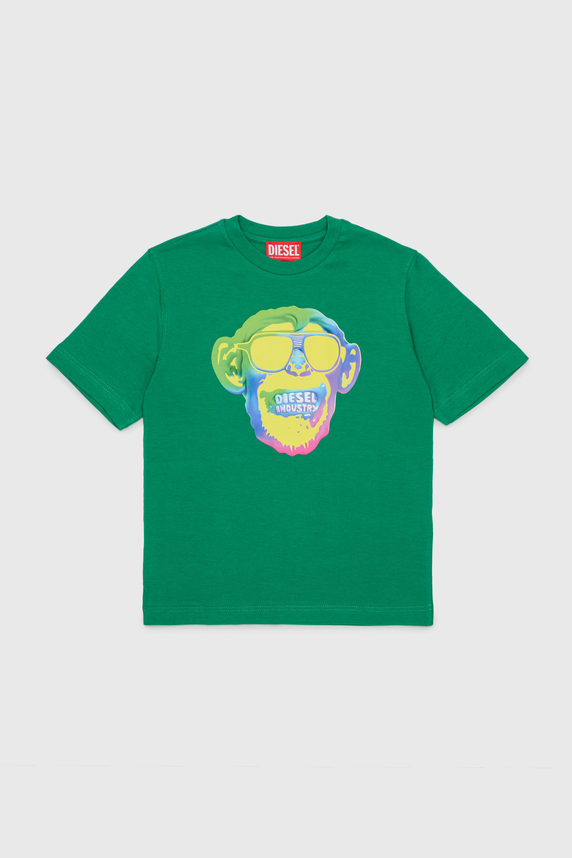 Diesel - TMONKEY OVER, Herren T-Shirt mit Affen-Print in Gr&uuml;n - 1