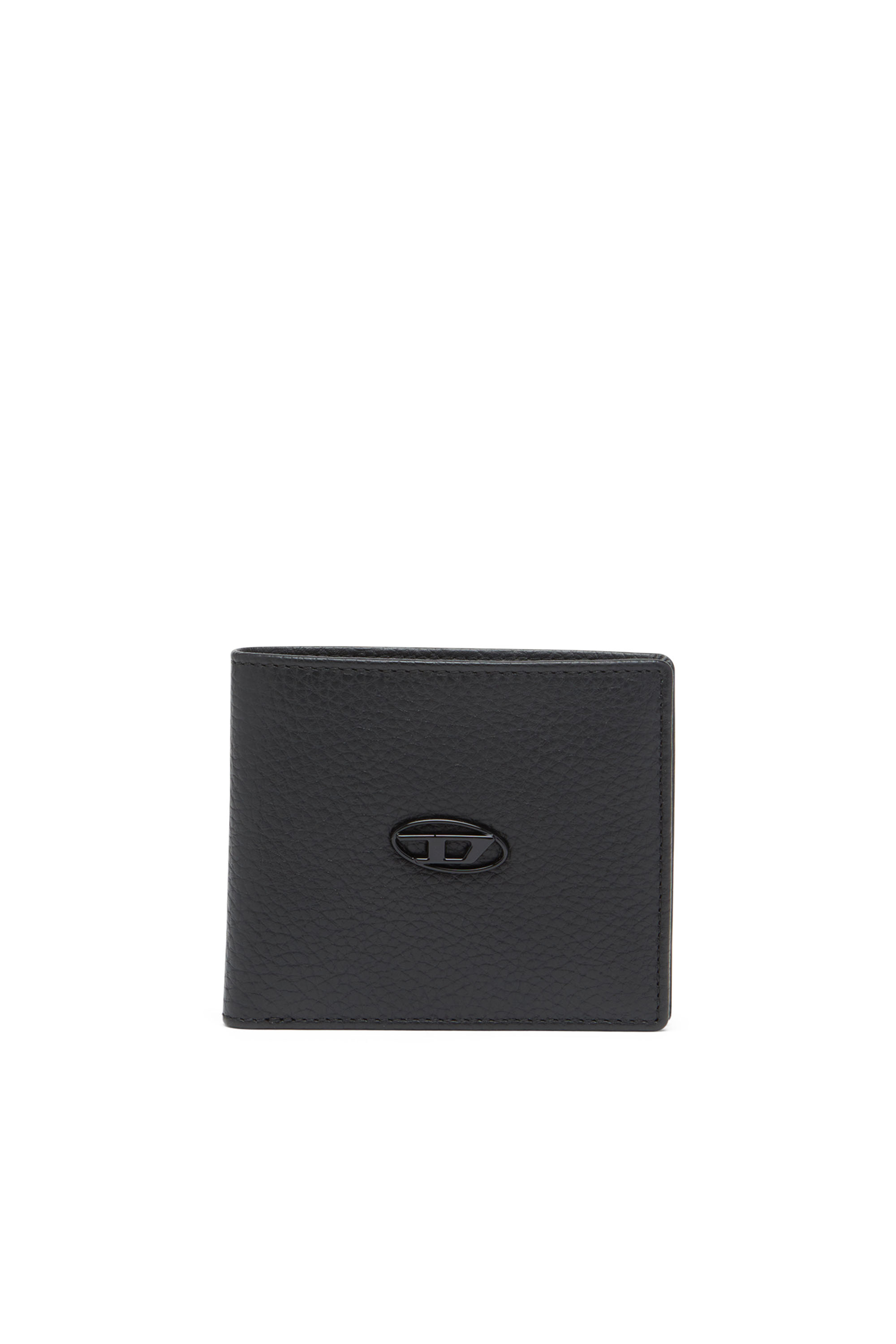 Diesel - BI FOLD COIN S, Herren Faltportemonnaie aus genarbtem Leder in Schwarz - 1