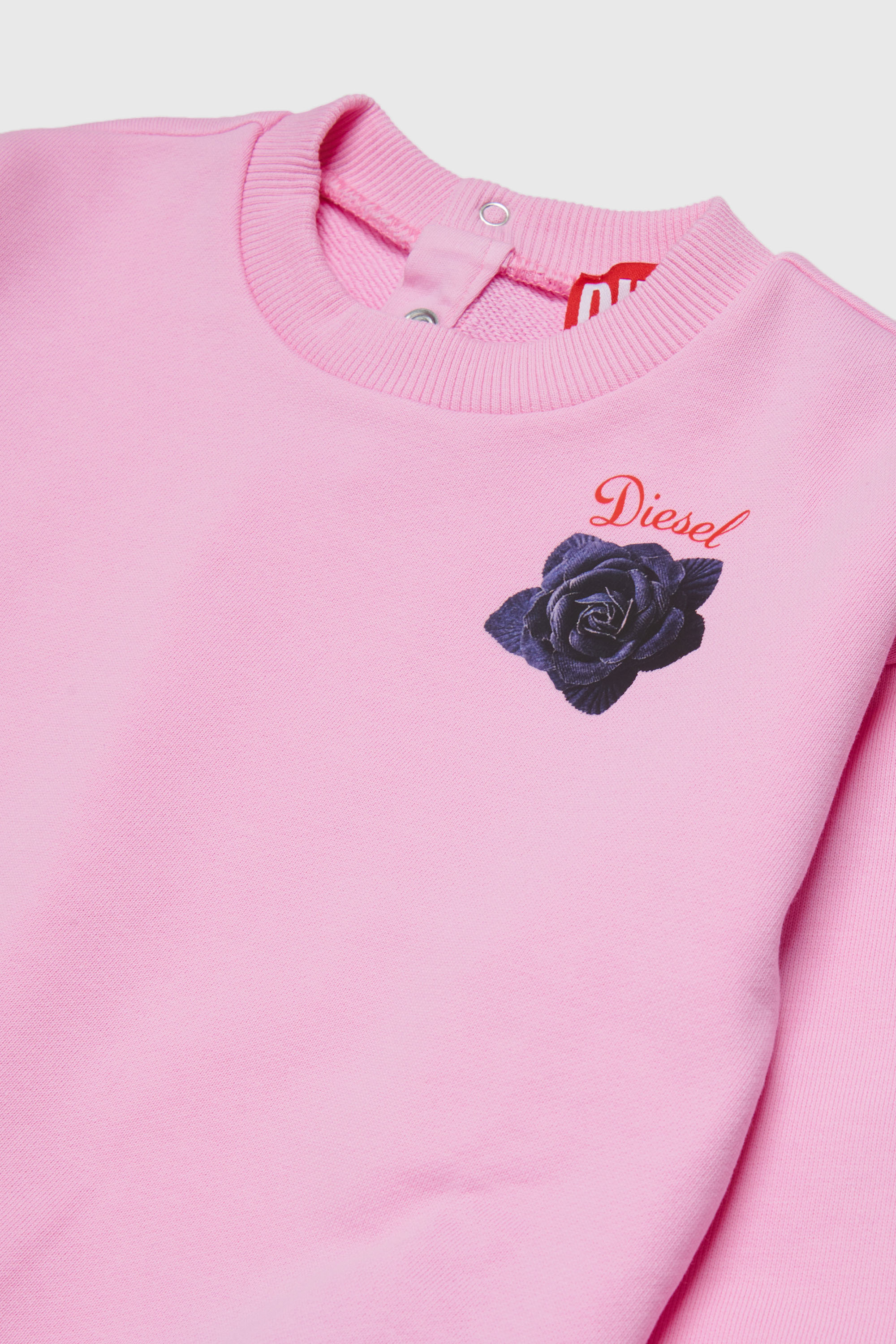 Diesel - SROSEB, Damen Sweatshirt aus Baumwolle mit Rosenprint in Rosa - 3