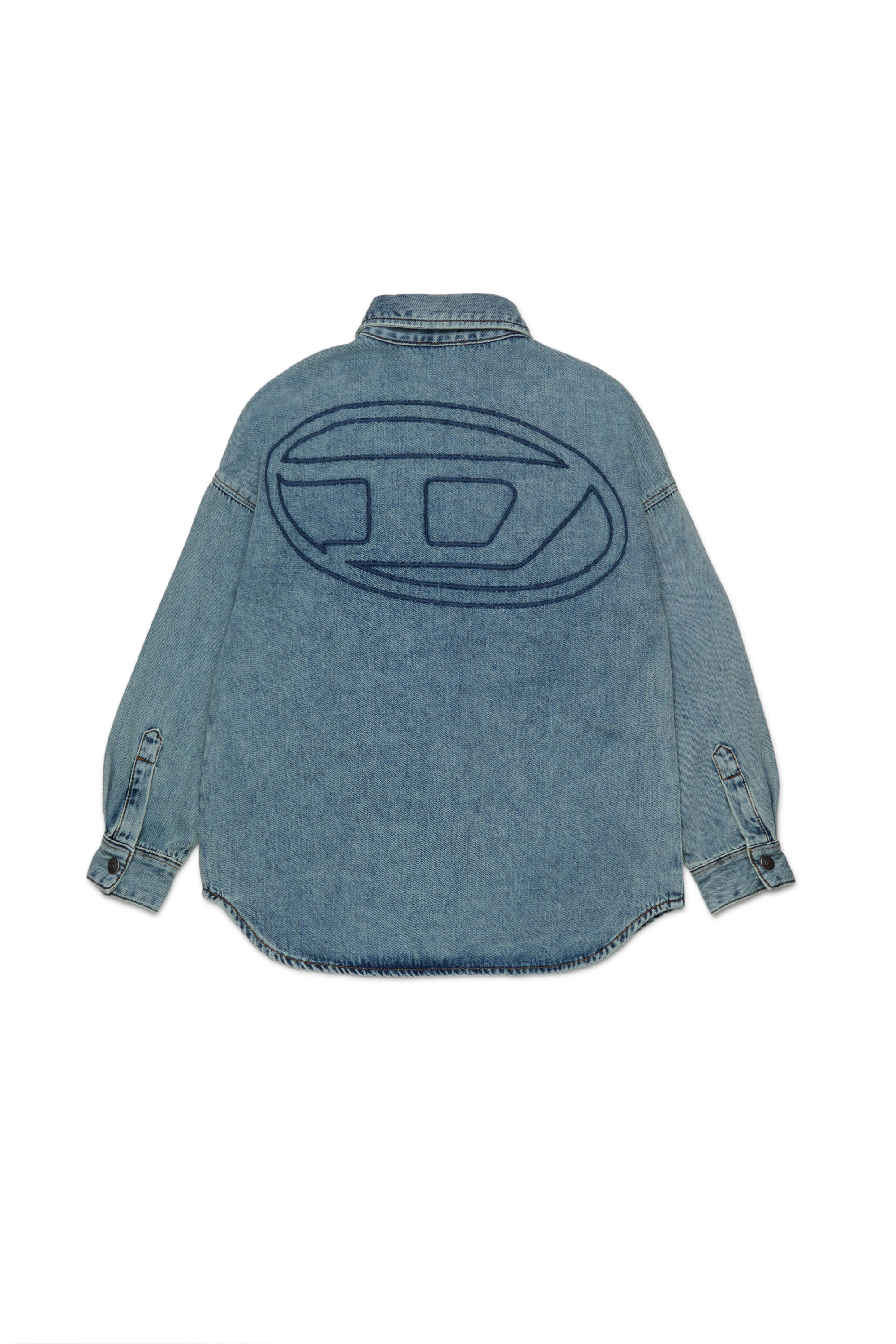 Diesel - CKAMA, Herren Denimhemd mit Logo auf der Rückseite in Mittelblau - 2