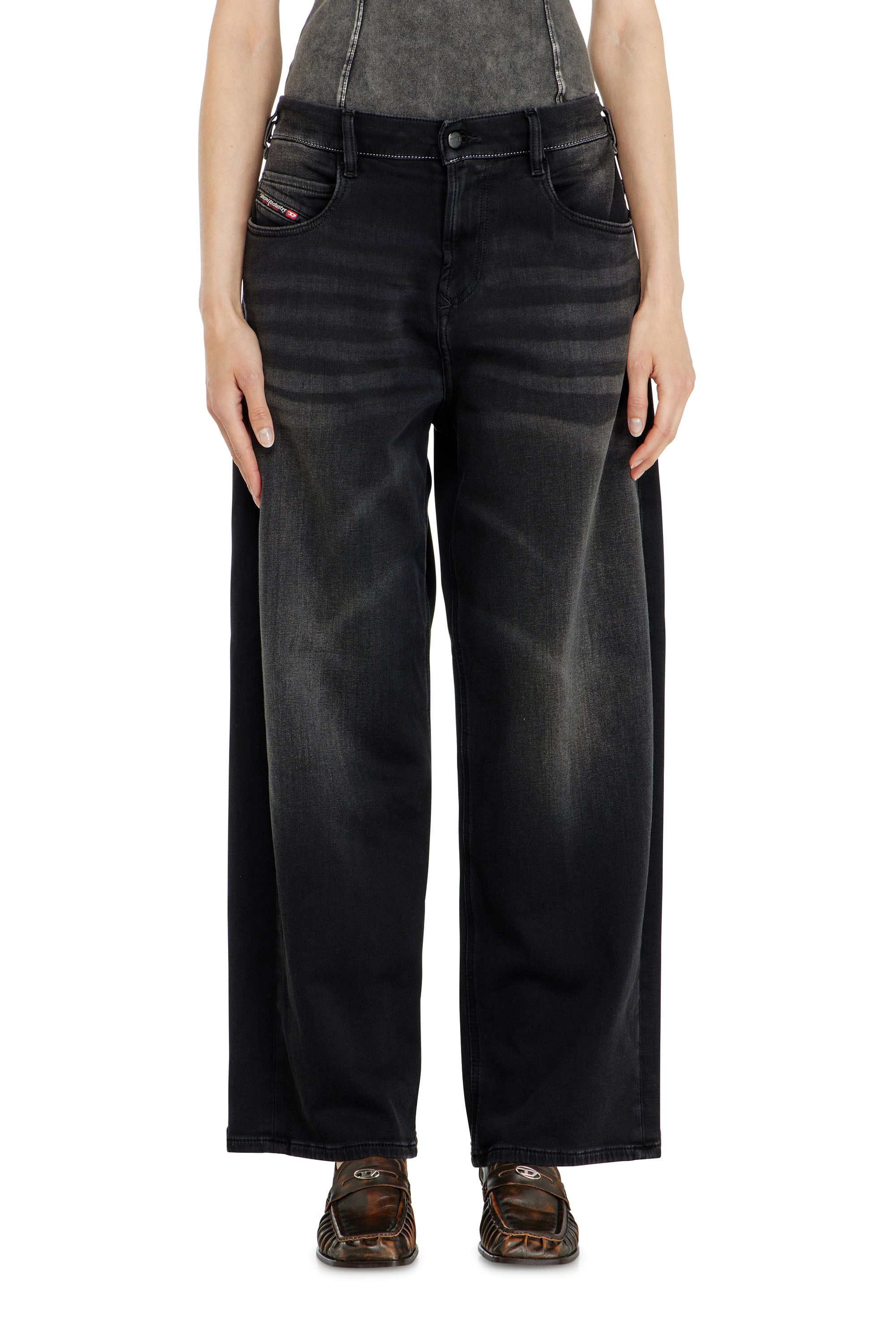 Diesel - Unisex Relaxed 2097 D-Enim-M Joggjeans&reg; 09P90, Schwarz/Dunkelgrau - 4