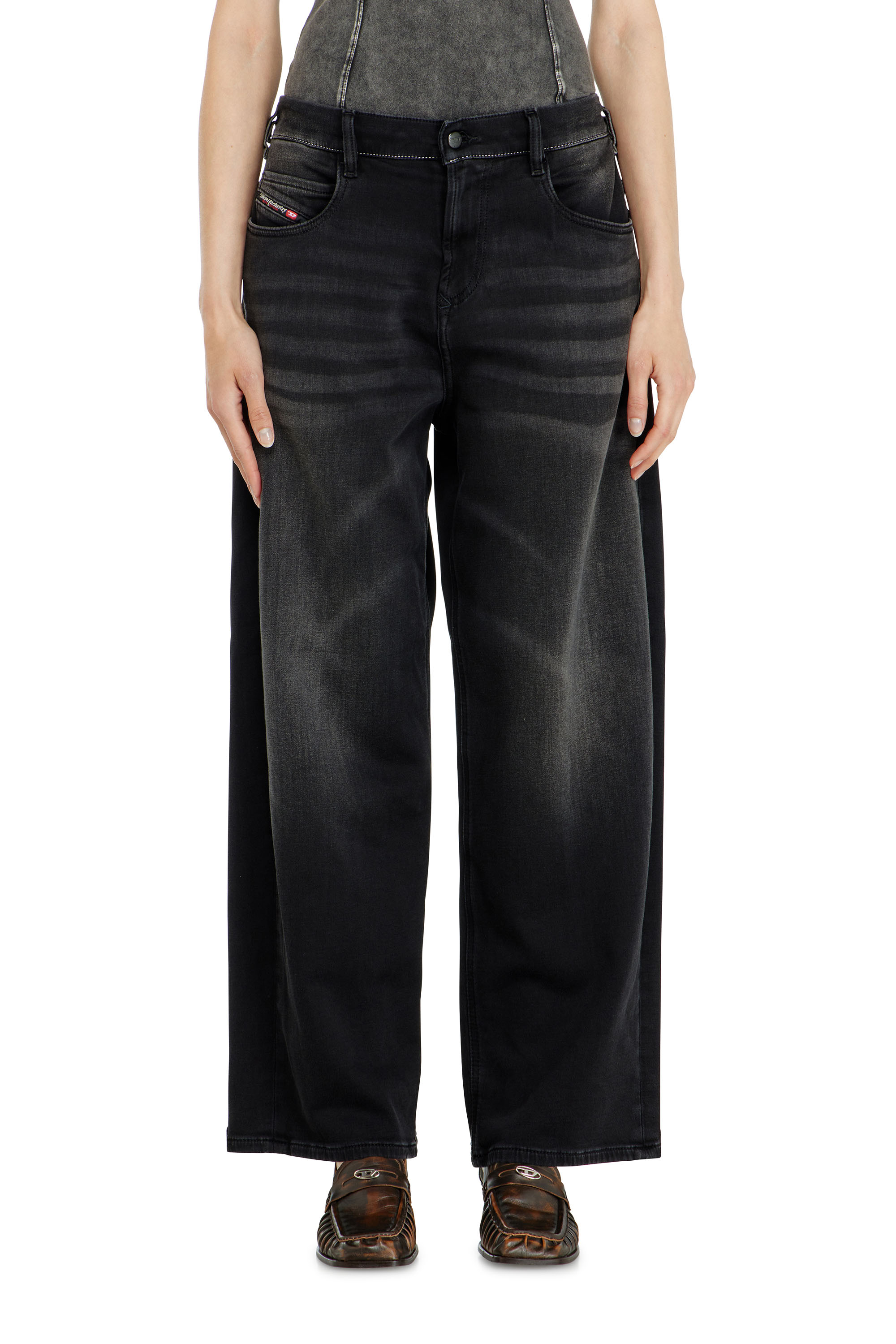 Diesel - Unisex Relaxed 2097 D-Enim-M Joggjeans&reg; 09P90, Schwarz/Dunkelgrau - 4