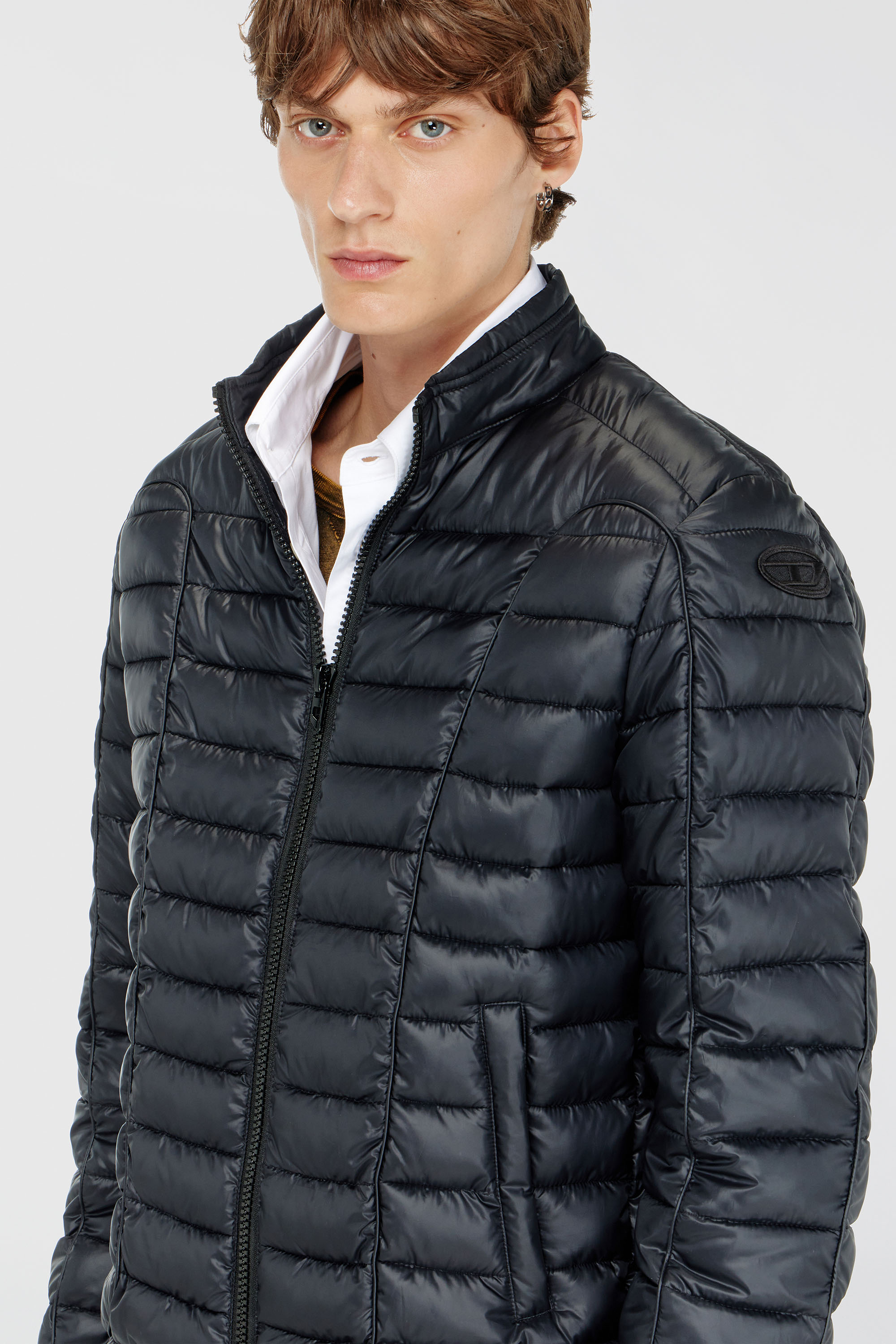 Diesel - W-PILOT-WRD, Herren Biker-inspirierte Steppjacke mit tonalen Paspeln in Schwarz - 5