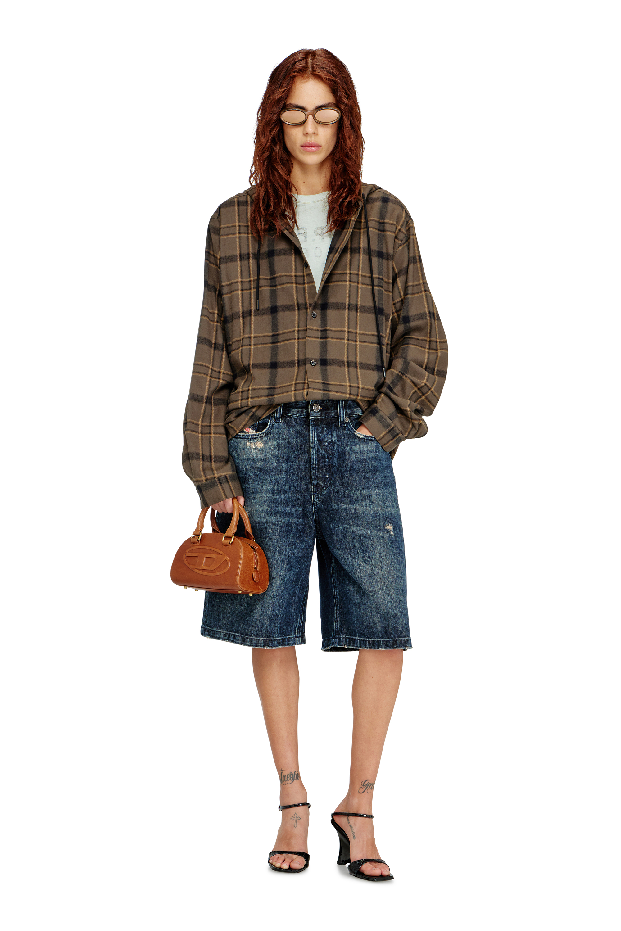 Diesel - 1DR DOME CROSSBODY, Damen 1DR Dome-Mini-Bowlingtasche aus Pull-up-Leder in Camel - 7