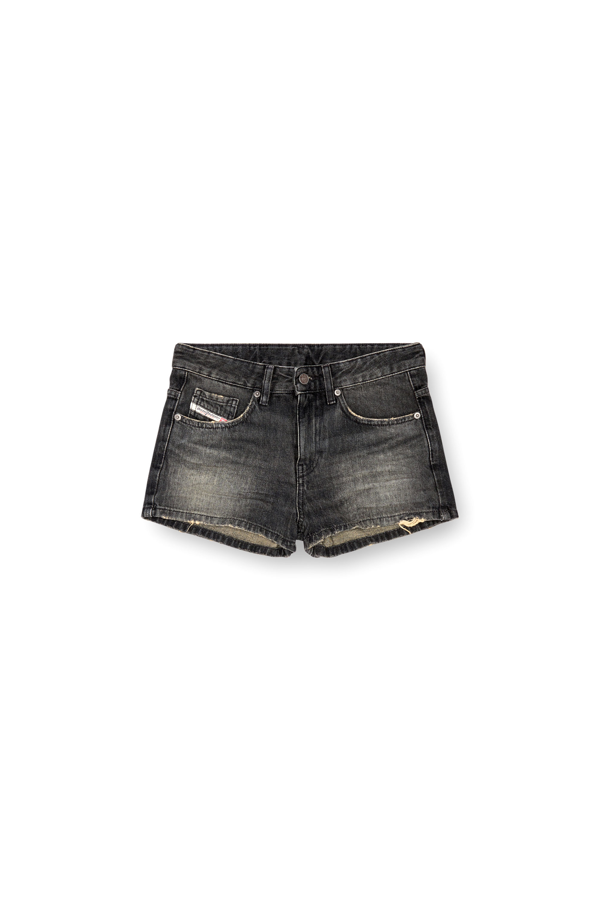 Diesel - DE-YUBA, Damen Shorts aus Denim in Schwarz/Dunkelgrau - 2