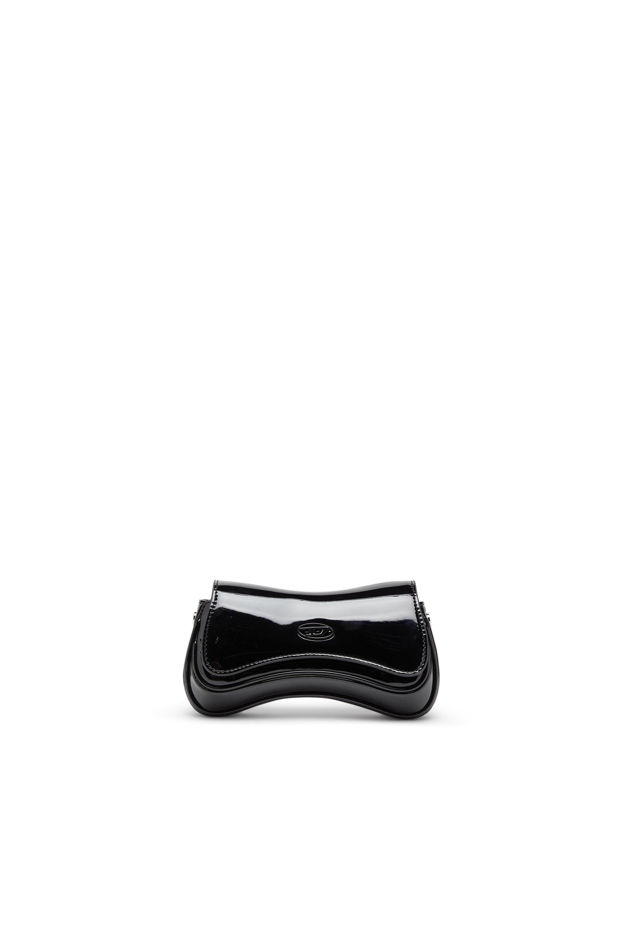 Diesel - PLAY CROSSBODY XS, Damen Play-Kleine Umhängetasche aus glänzendem PU in Schwarz/Flash mirror - 1