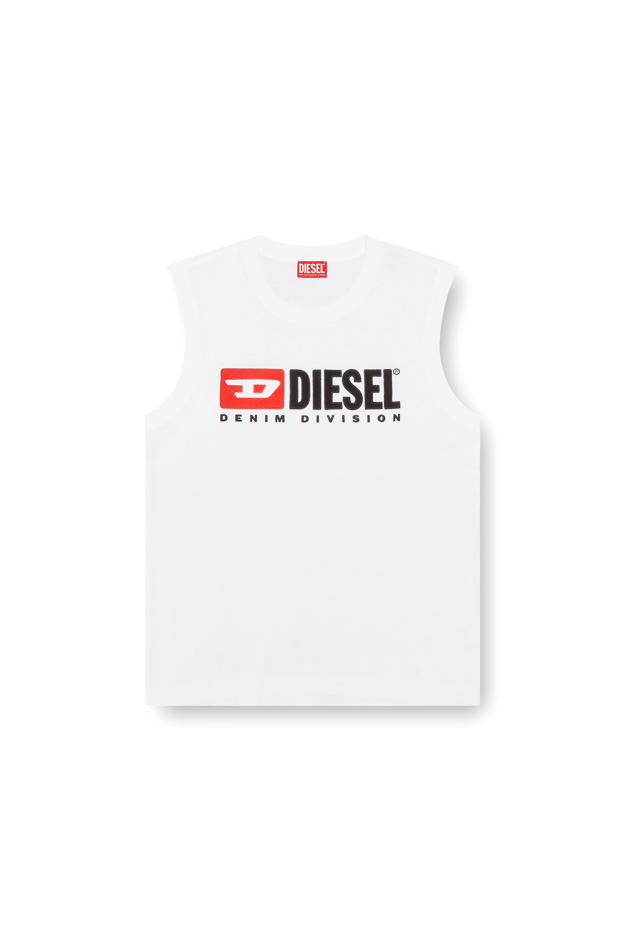 Diesel - T-ISCO-DIV, Herren Tanktop mit Logo-Print vorn in Wei&szlig; - 3