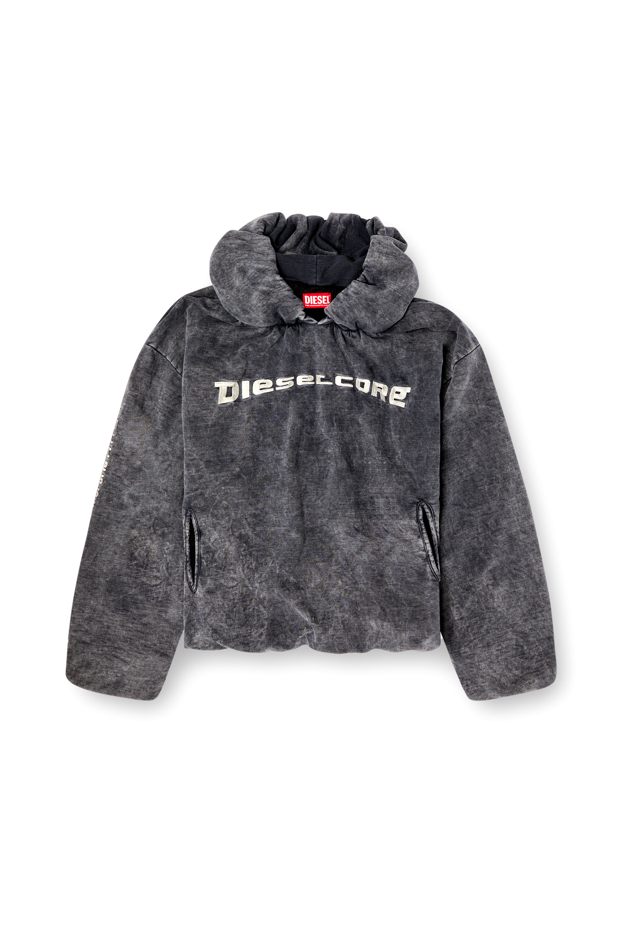 Diesel - S-FISHY, Herren Hoodie mit Denim-Effekt in Schwarz - 3