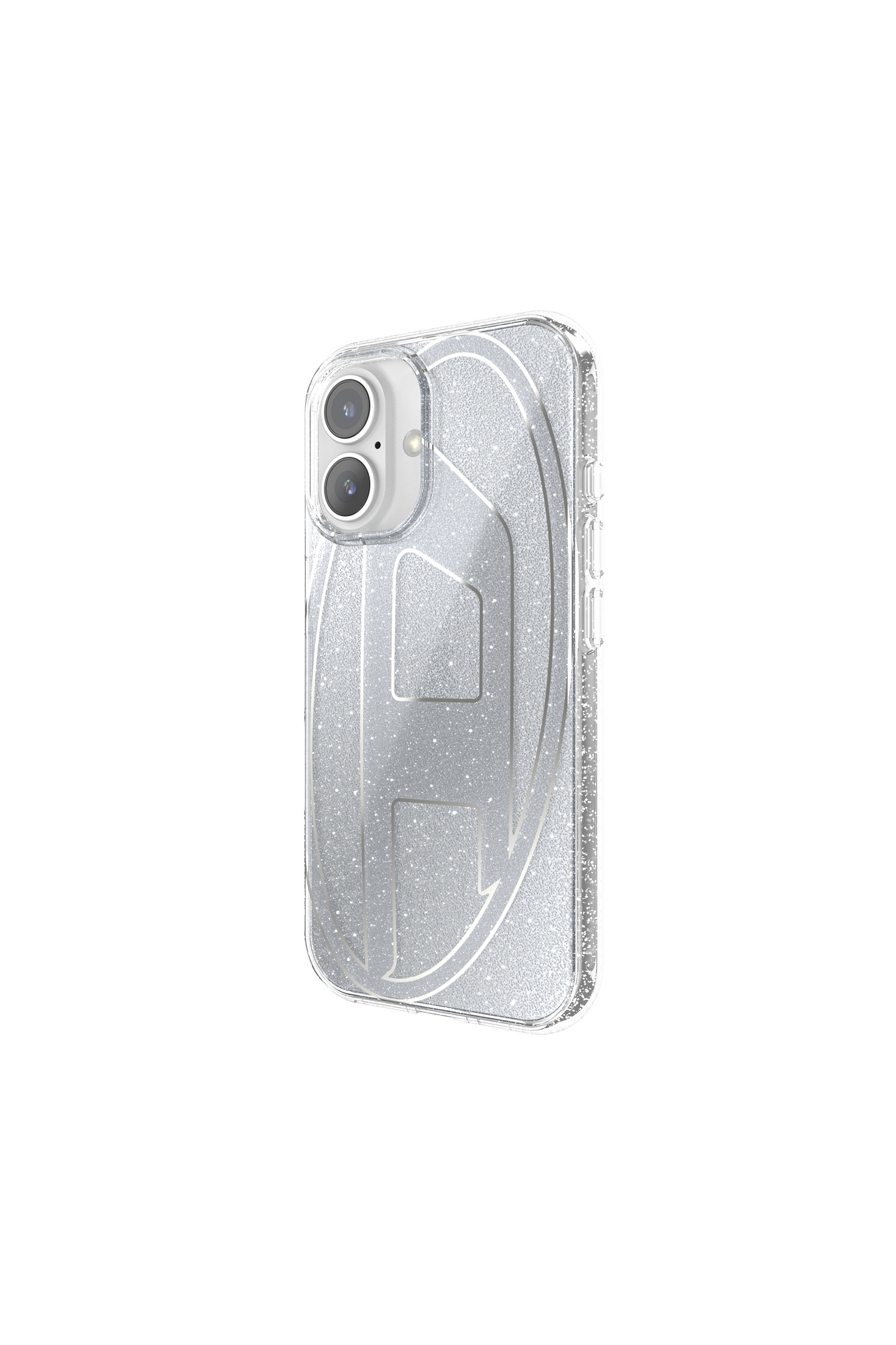 Diesel - 60151 AOP CASE, Unisex Oval D Glitter Case for iP 16 in Silber - 4