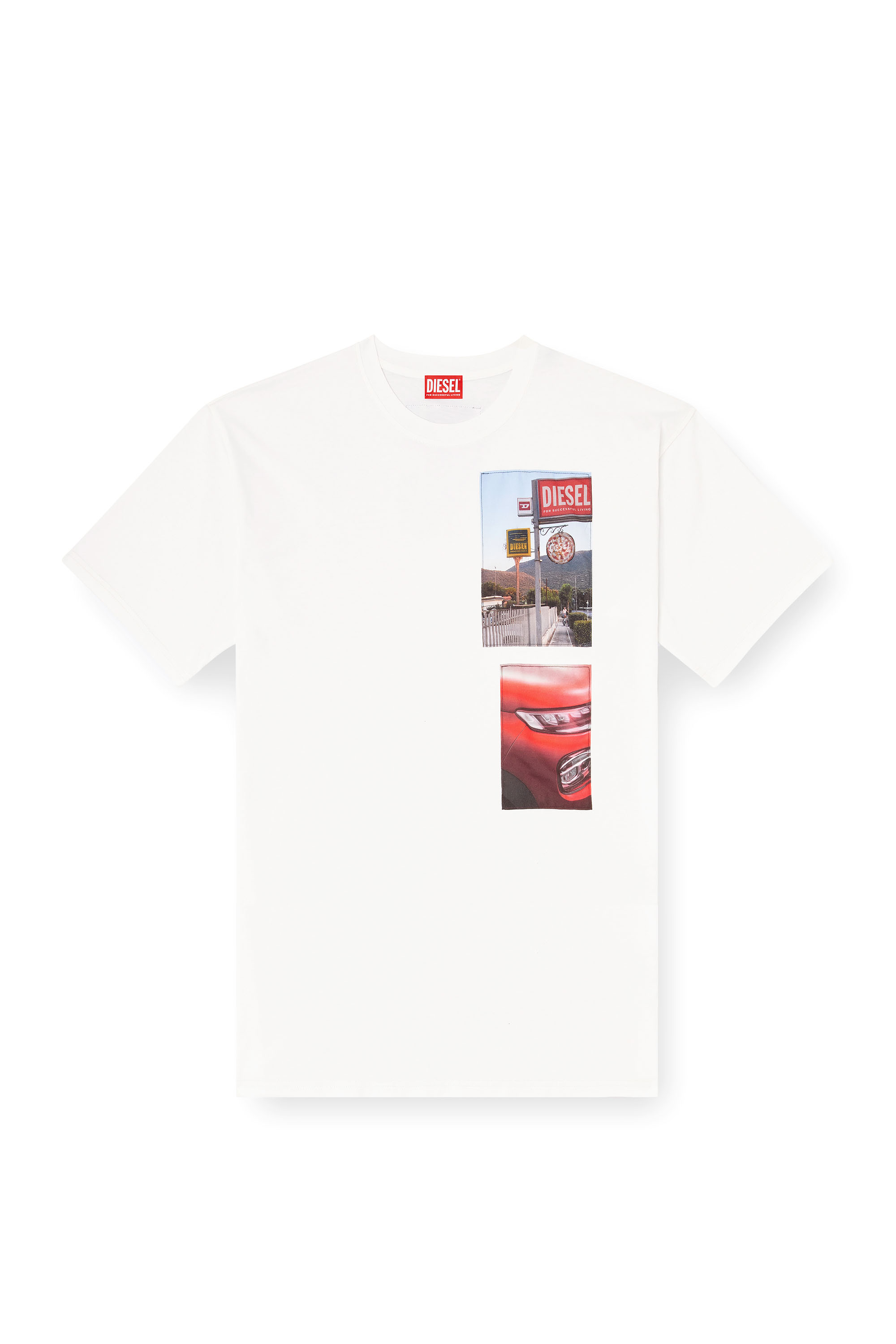 Diesel - T-BOXT-T3, Herren T-Shirt mit Logo-Foto-Patches in Weiß - 2