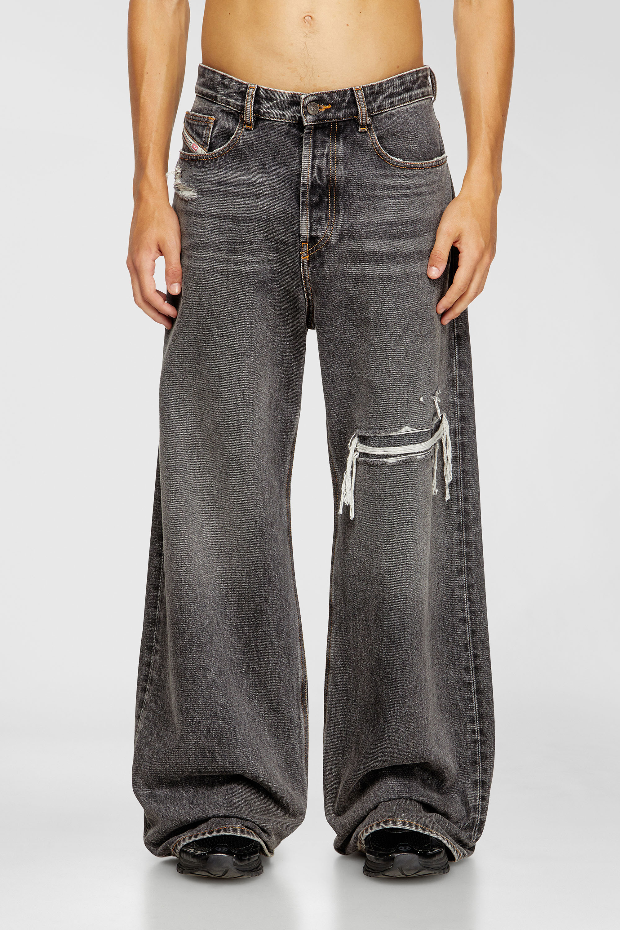Diesel - Herren Relaxed Jeans D-Rise 007F6, Schwarz/Dunkelgrau - 2