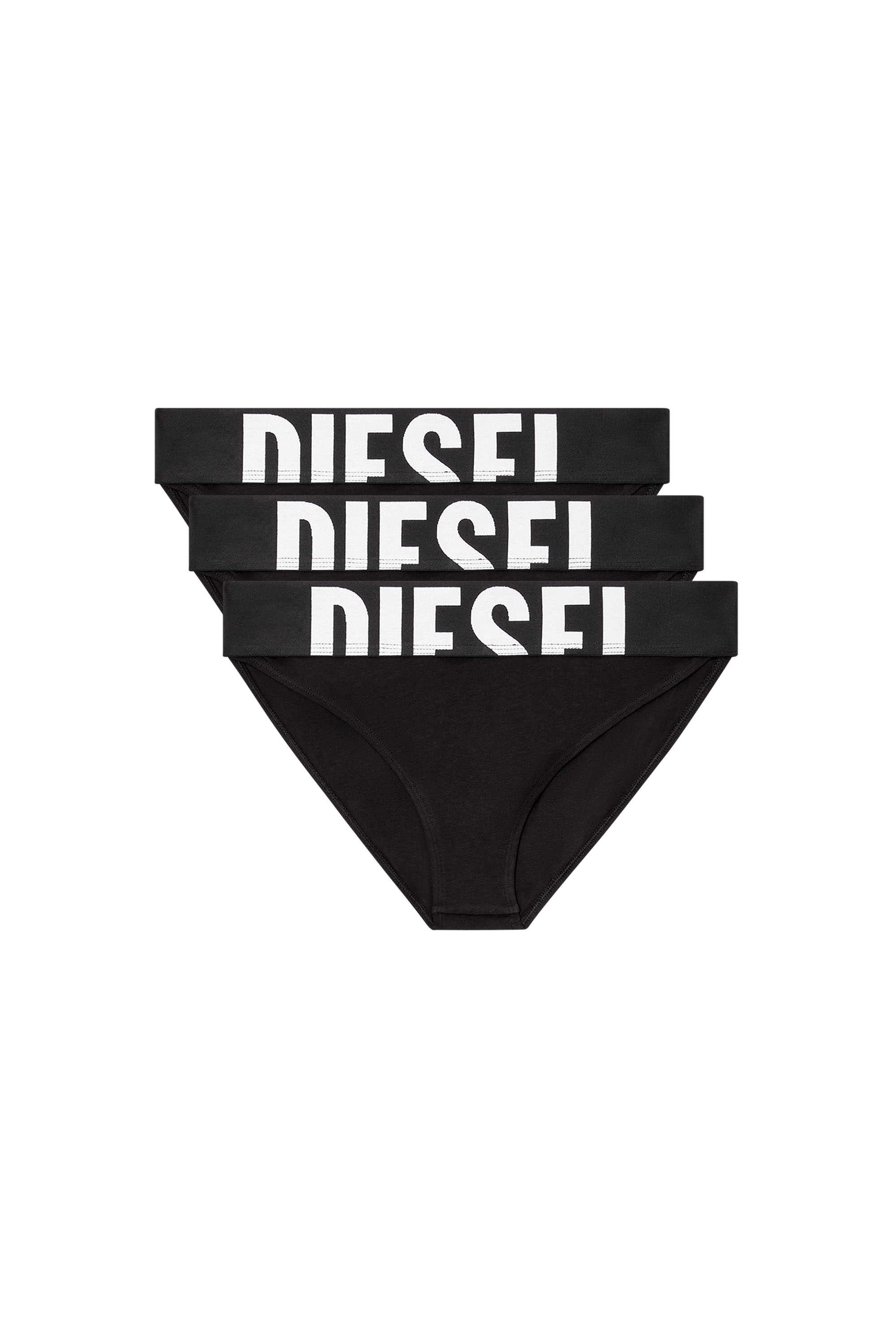 Diesel - LOLA-D-POP-3PACK, Woman's Three-pack briefs with cut-off logo in Black - 1