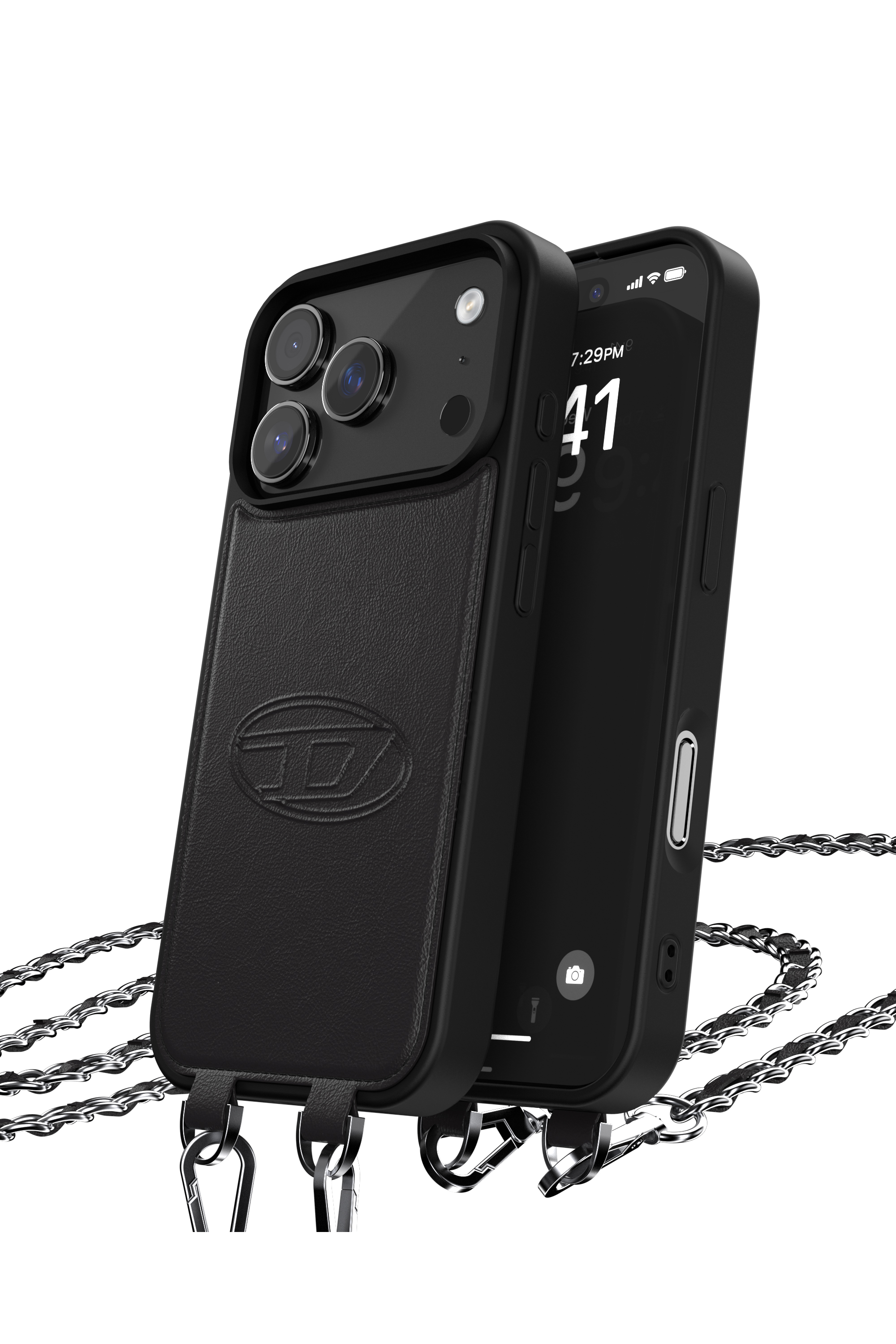 Diesel - 60662 MOULDED CASE, Unisex Oval D H&uuml;lle mit Handschlaufe und MagSafe f&uuml;r iPhone 17 Pro in Schwarz - 3