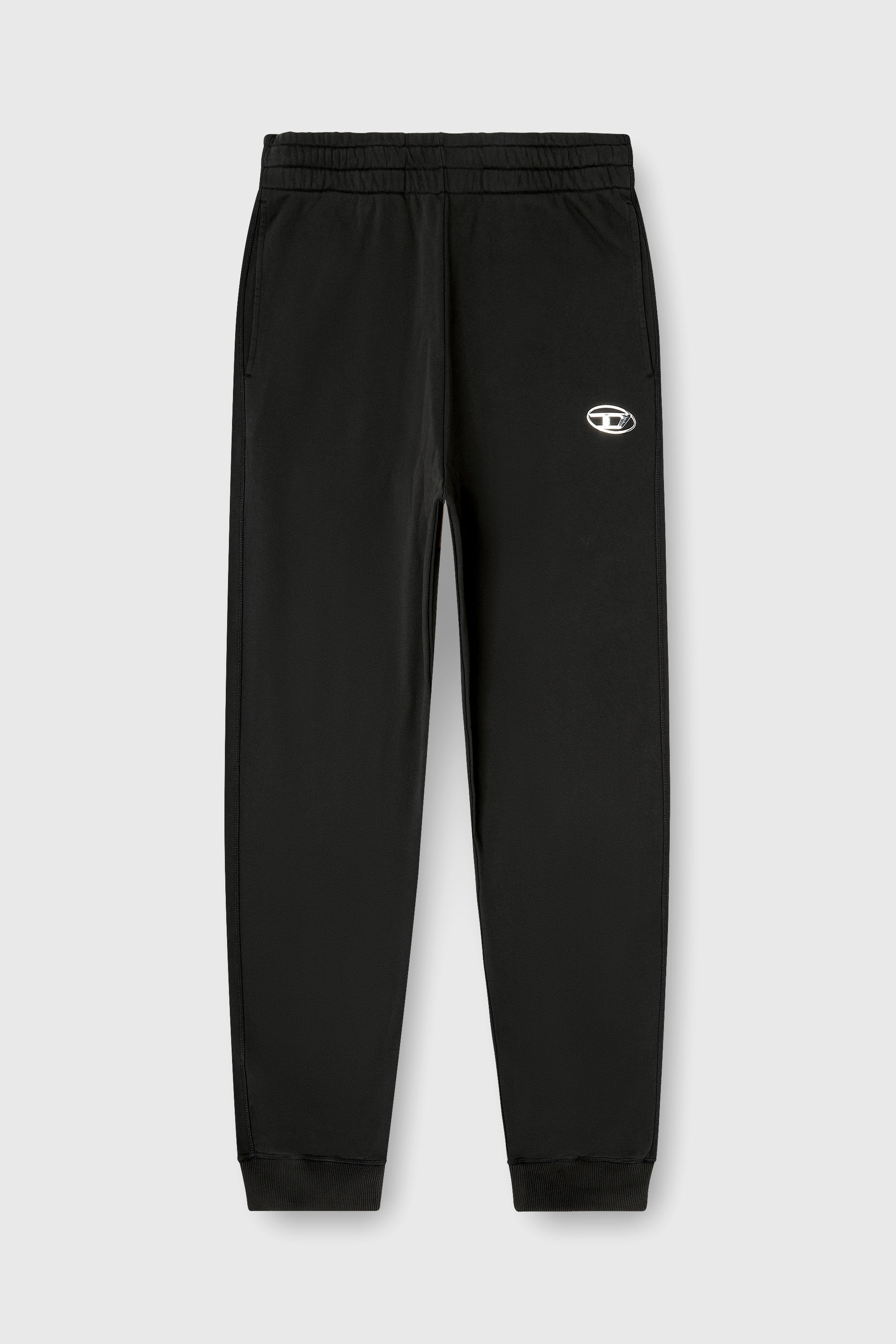 Diesel - P-MARKY-IOD, Herren Baumwollsweatpants mit metallischem Oval D in Schwarz - 2