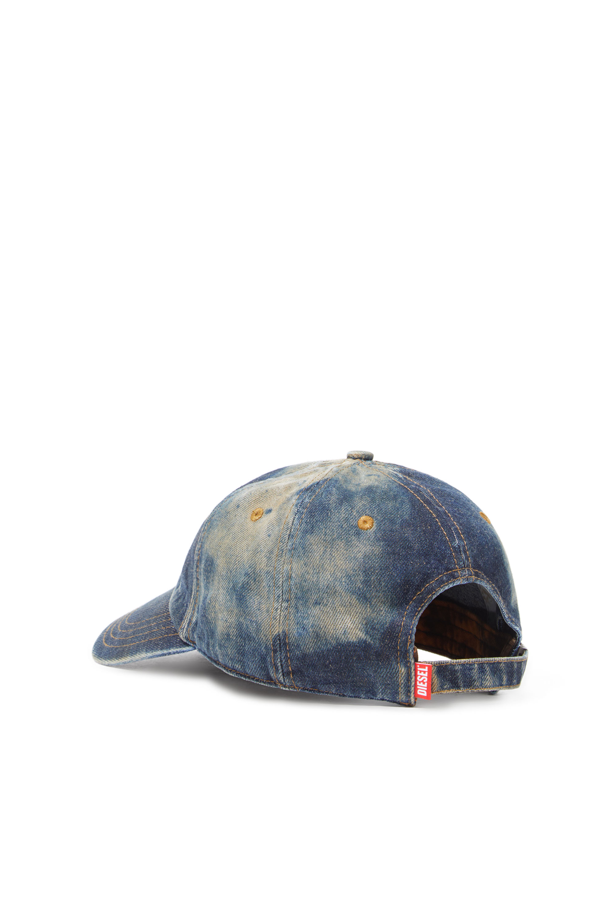 Diesel - C-CAP-DD, Unisex Basecap aus Denim mit Schmutz-Effekt in Blau - 2