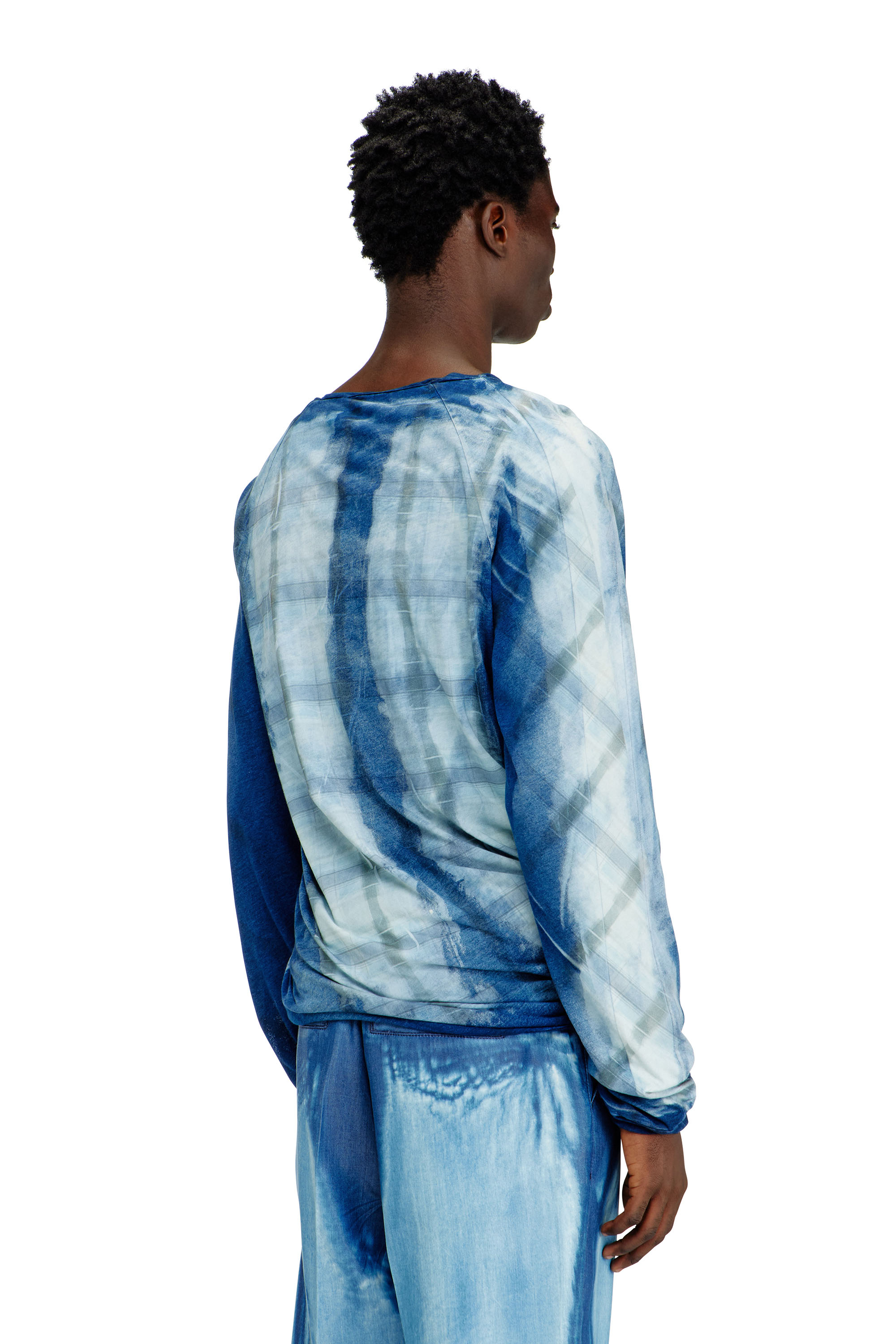 Diesel - T-ANTON-A, Herren Gekreuztes, geschichtetes Top mit R&ouml;ntgen-Effekt in Blau - 4