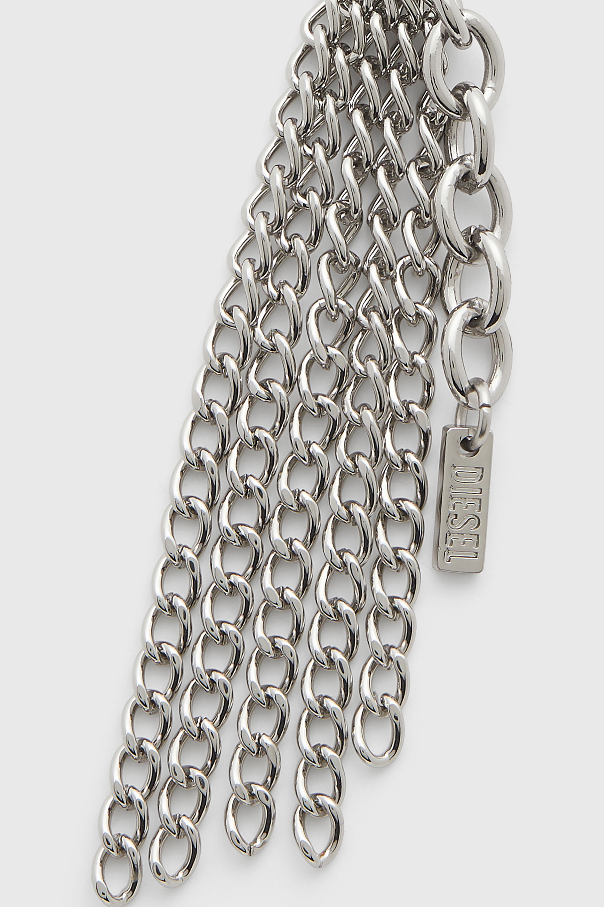 Diesel - CHARM-MULTI CHAIN, Damen Metallschl&uuml;sselanh&auml;nger mit Kettenfransen in Silber - 3
