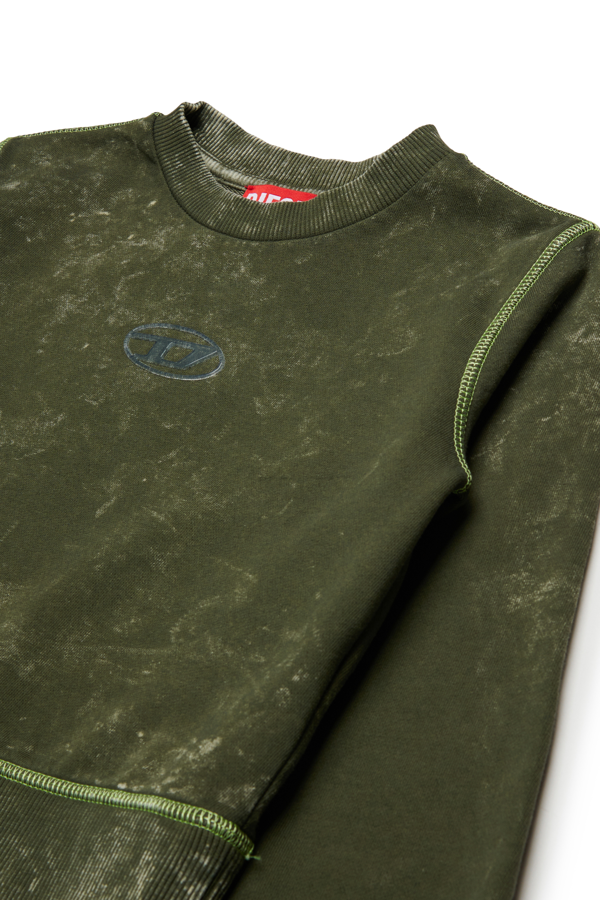 Diesel - SLACCY, Damen Baumwoll-Sweatshirt mit Frontlogo in Grün - 3