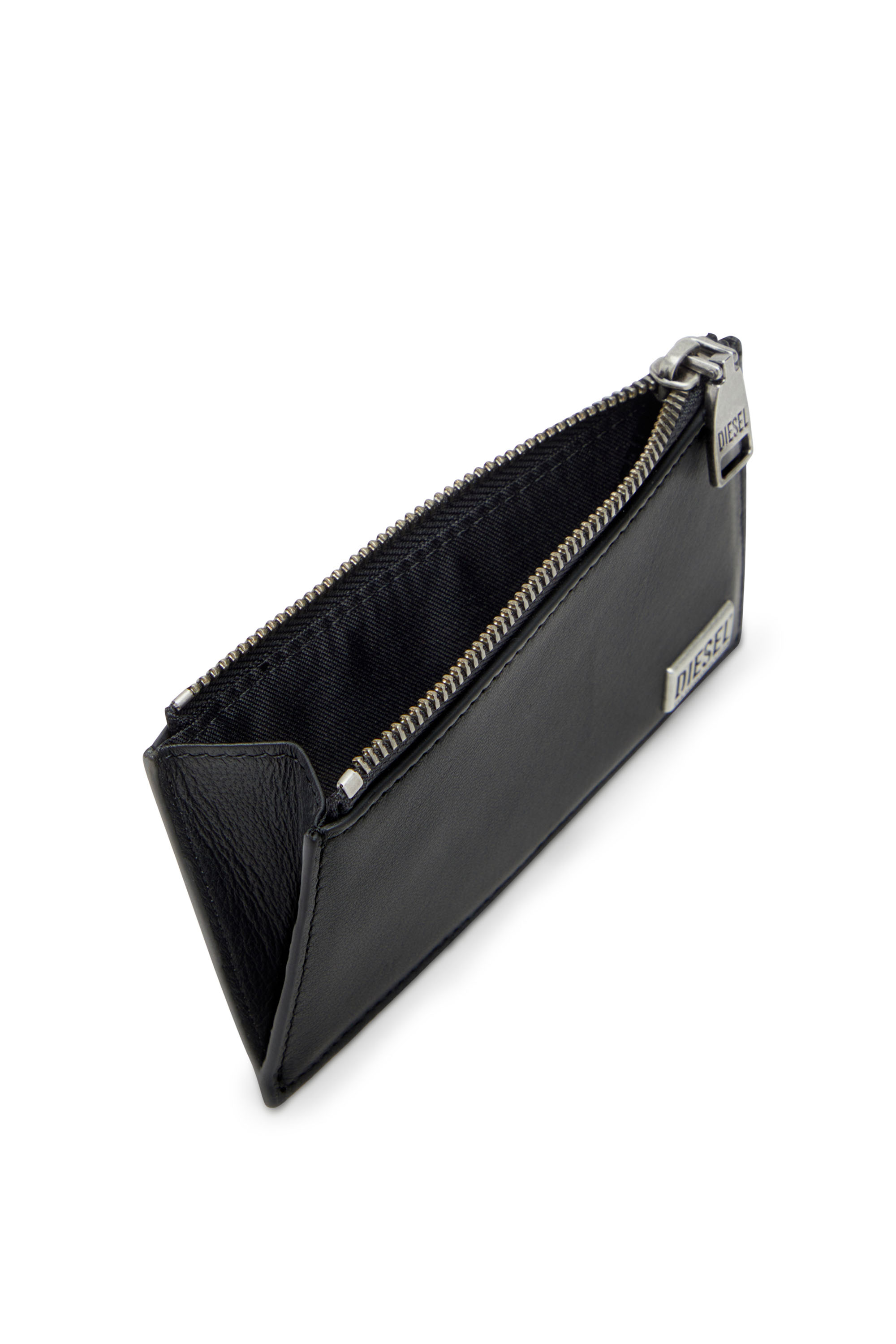 Diesel - BISCOTTO CARD HOLDER III, Herren Faltkartenetui aus semi-glänzendem Leder in Schwarz - 3