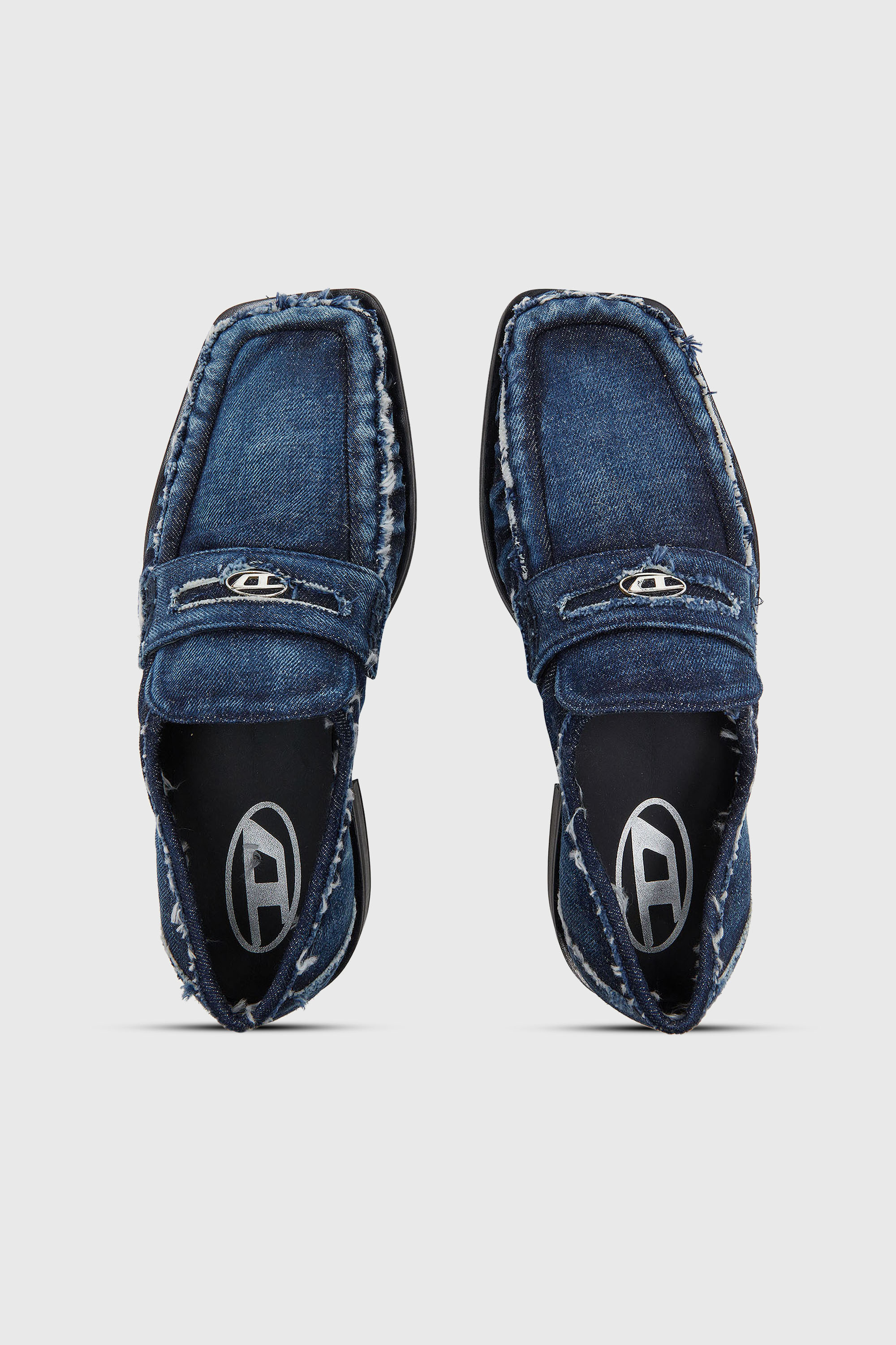 Diesel - D-AMBER LOAFER, Herren D-Amber - Penny Loafer aus ausgefranstem Denim in Blau - 5