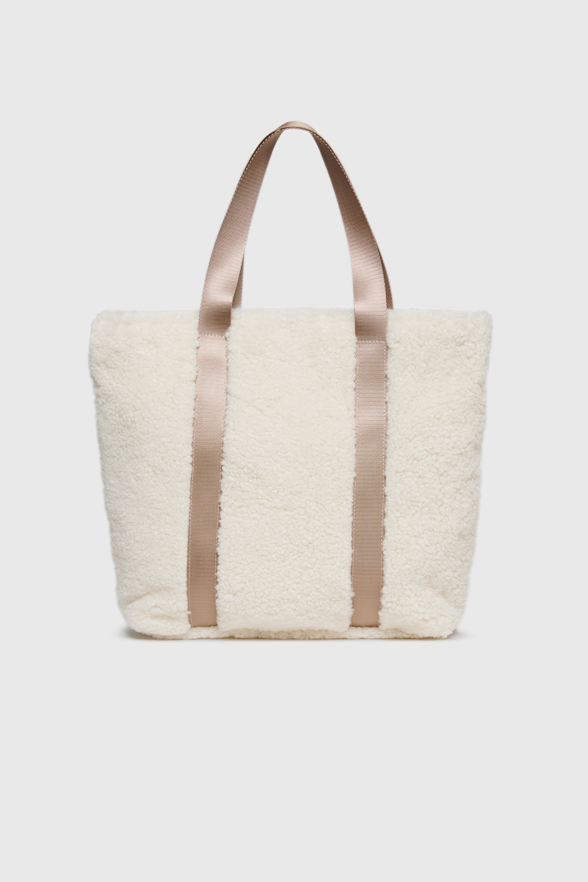 Diesel - WIXA, Damen WIXA - Tote-Bag aus Teddy-Fleece in Wei&szlig; - 2