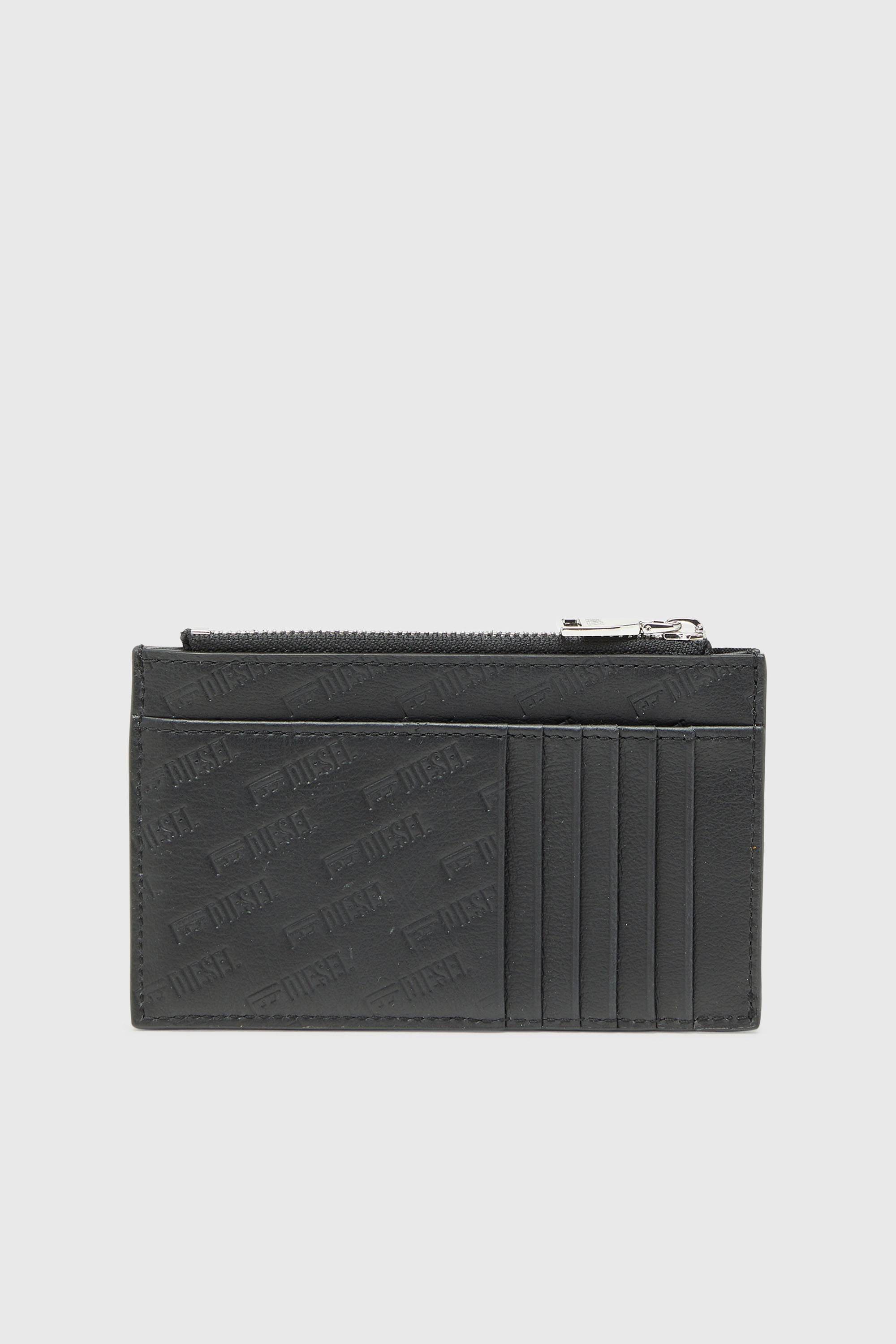 Diesel - MONOGRAM CARD CASE VI, Herren Gepr&auml;gter Kartenhalter aus Leder mit zip-fach in Schwarz - 2