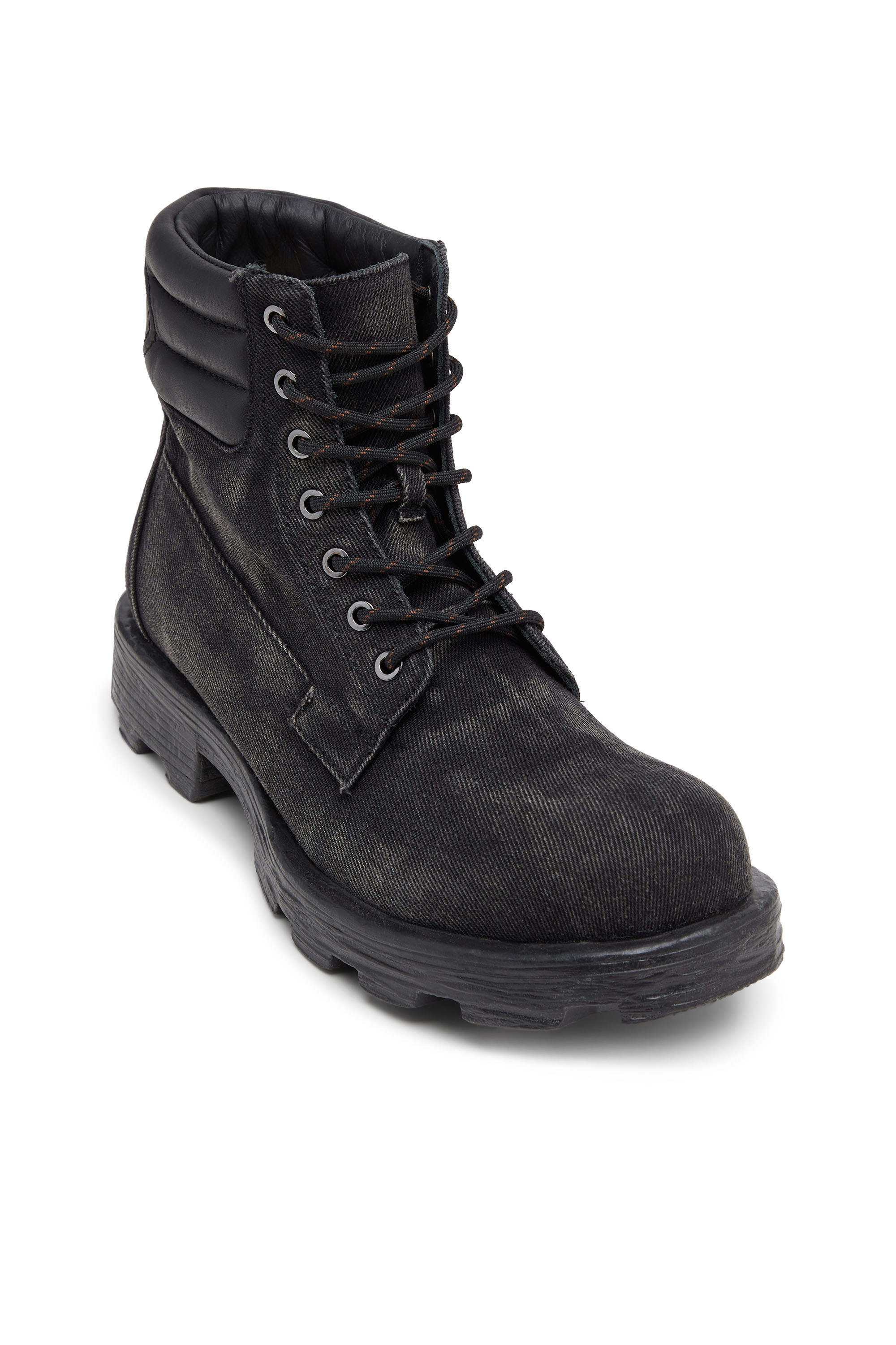 Diesel - D-HAMMER LACE UP, Herren D-Hammer-Kampfstiefel aus Denim und Leder in Schwarz - 6