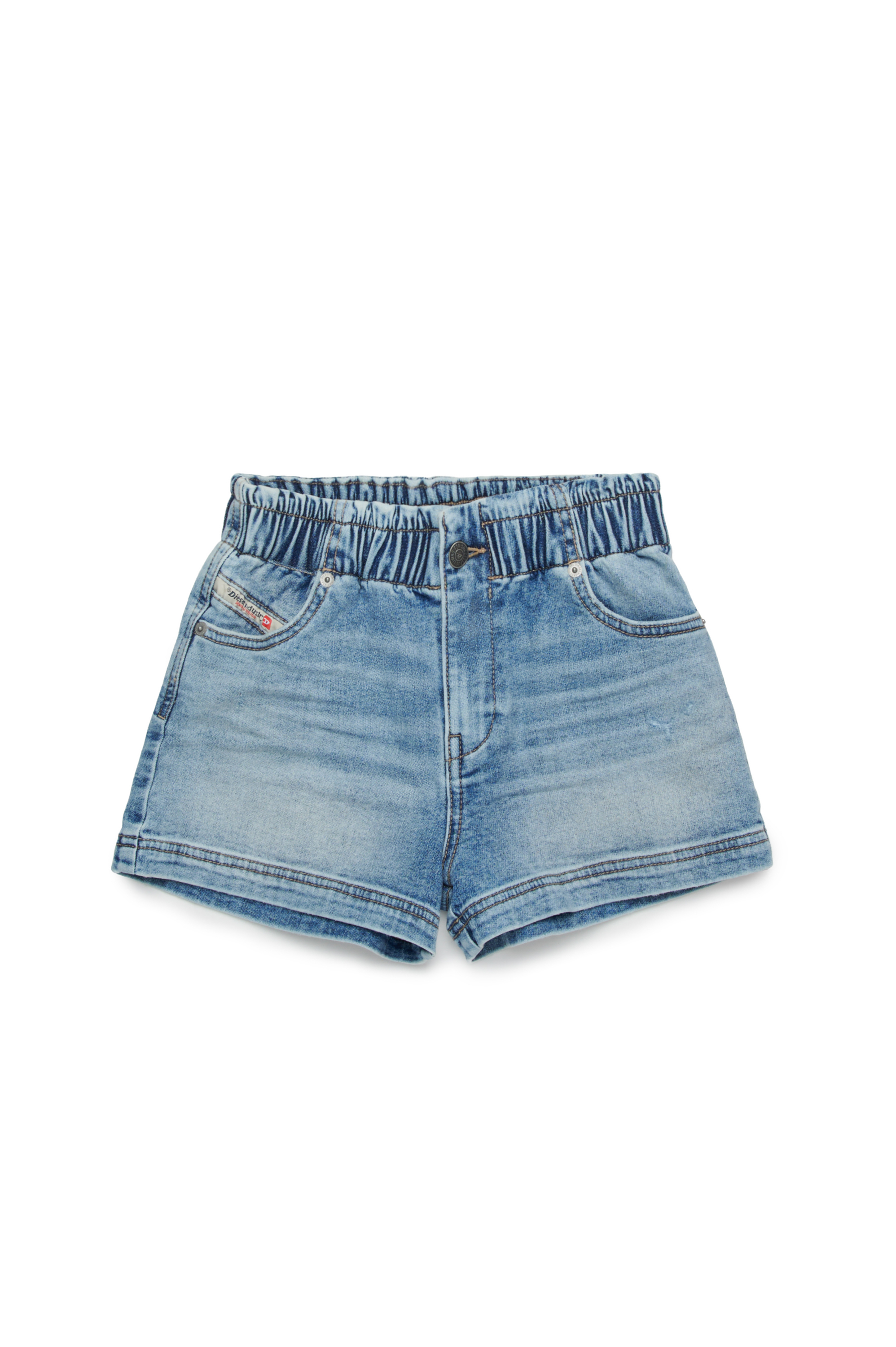 Diesel - PAMLIX JJJ, Damen Shorts aus vielgetragenem JoggJeans in Hellblau - 1