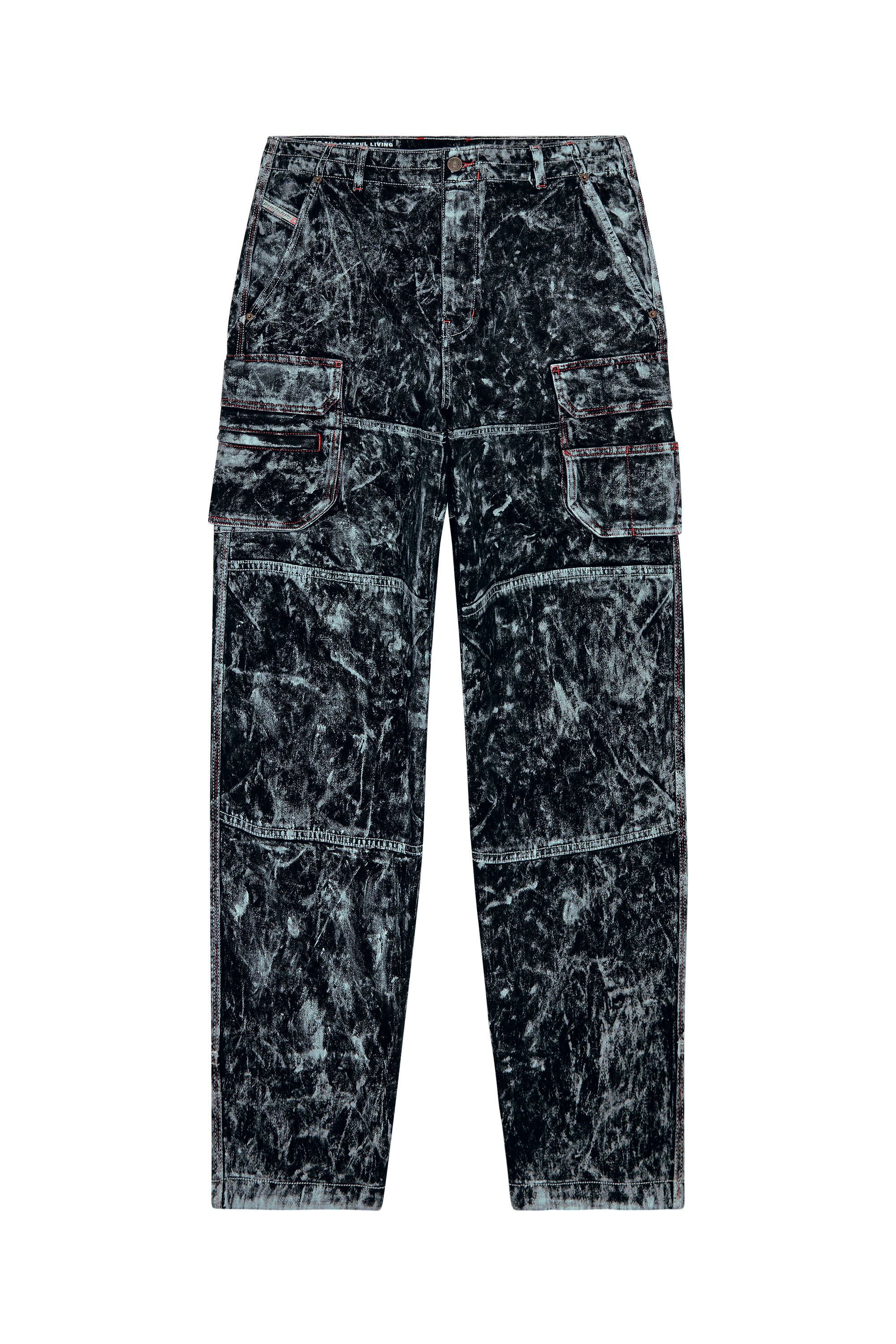 Diesel - D-Fish 0EMAC Straight Jeans, Schwarz/Dunkelgrau - Image 5