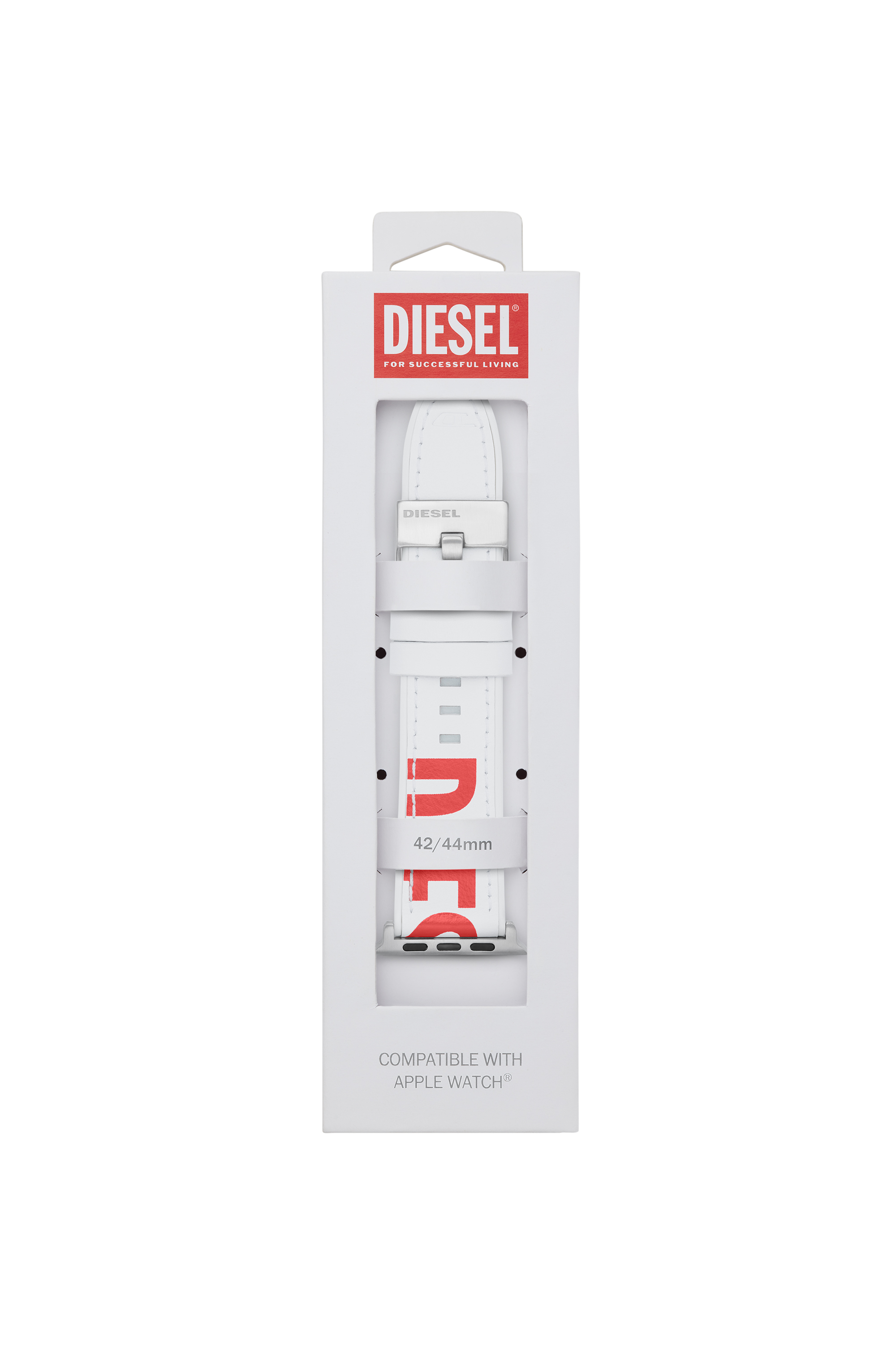 Diesel - DSS004, Unisex Leder Armband f&uuml;r Apple Watch&reg;, 42mm, 44mm, 45mm in Wei&szlig; - 2
