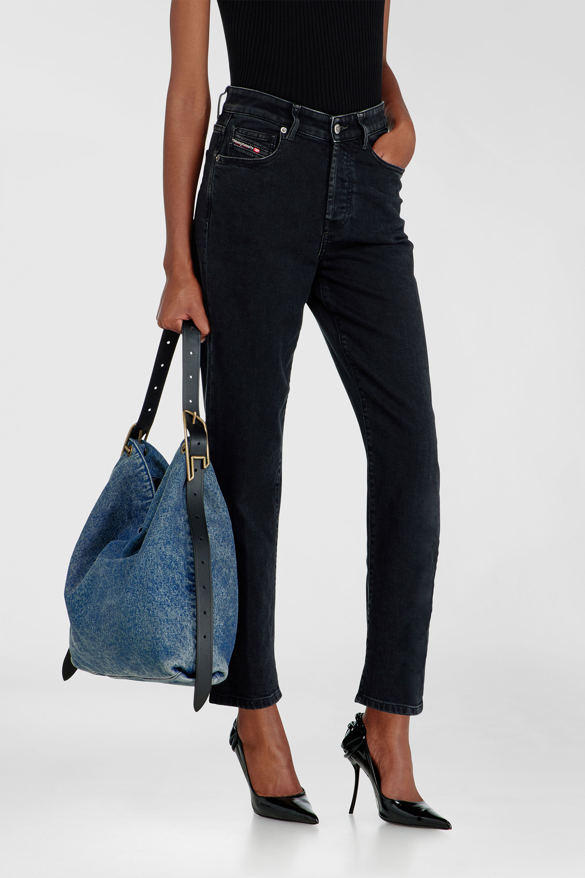 Diesel - Damen Regular Jeans 1981 D-Went 09N89, Schwarz/Dunkelgrau - 7