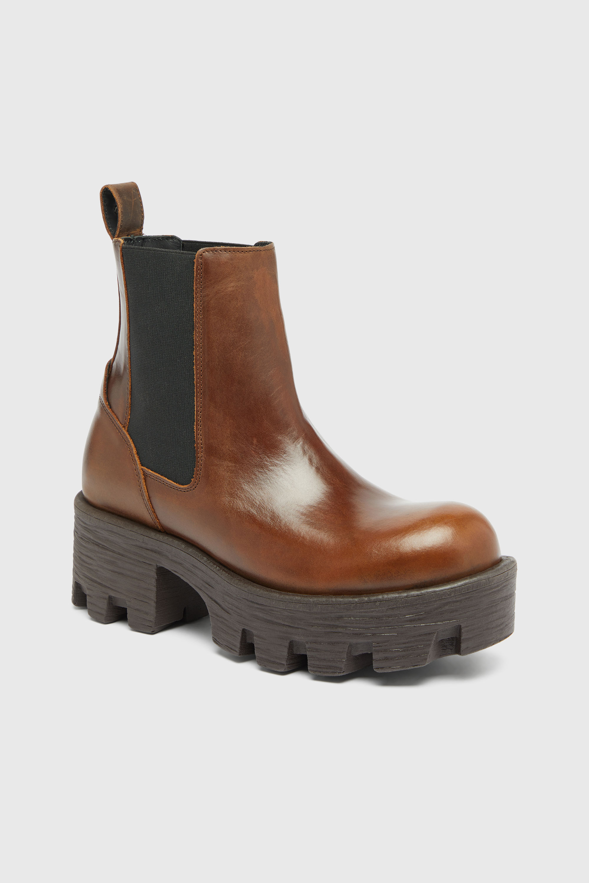 Diesel - D-HAMMER CHUNKY W, Woman's D-Hammer-Chelsea boots in leather in Brown - 6