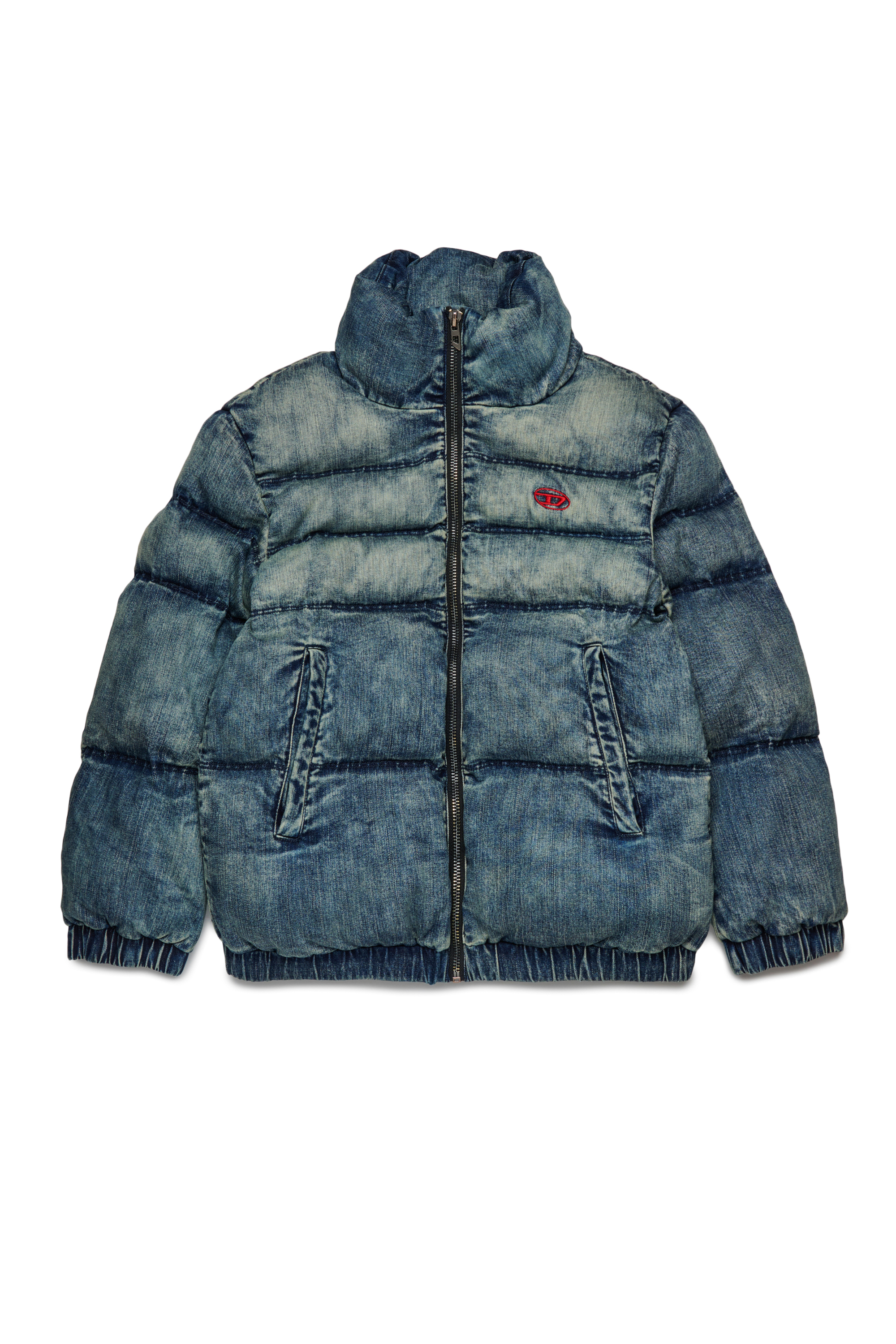 Diesel - JWMONS, Unisex Puffy-Jacke aus Denim mit Logo in Dunkelblau - 1