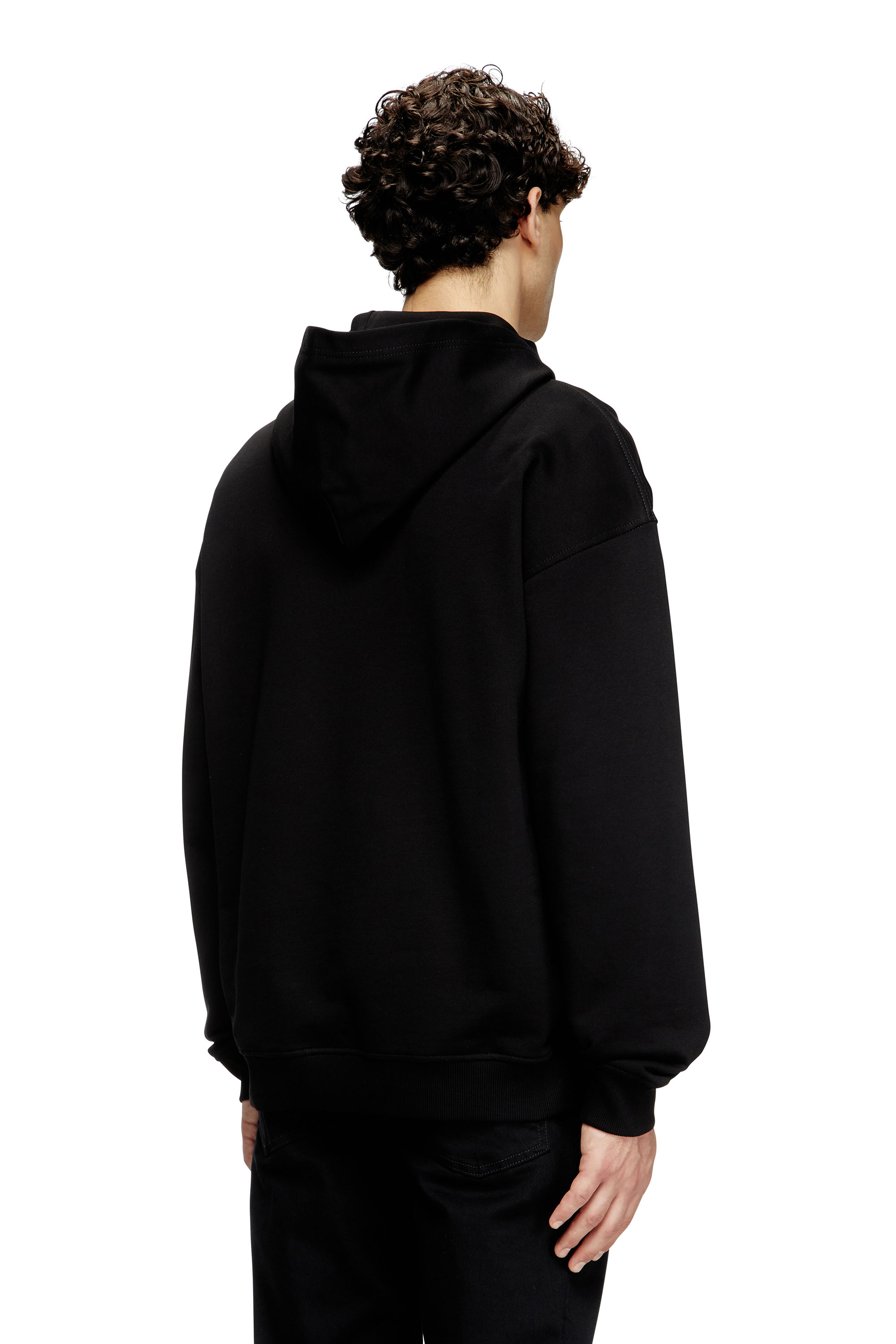 Diesel - S-BOXT-HOOD-D, Man's Hoodie with D logo patch in Black - 4