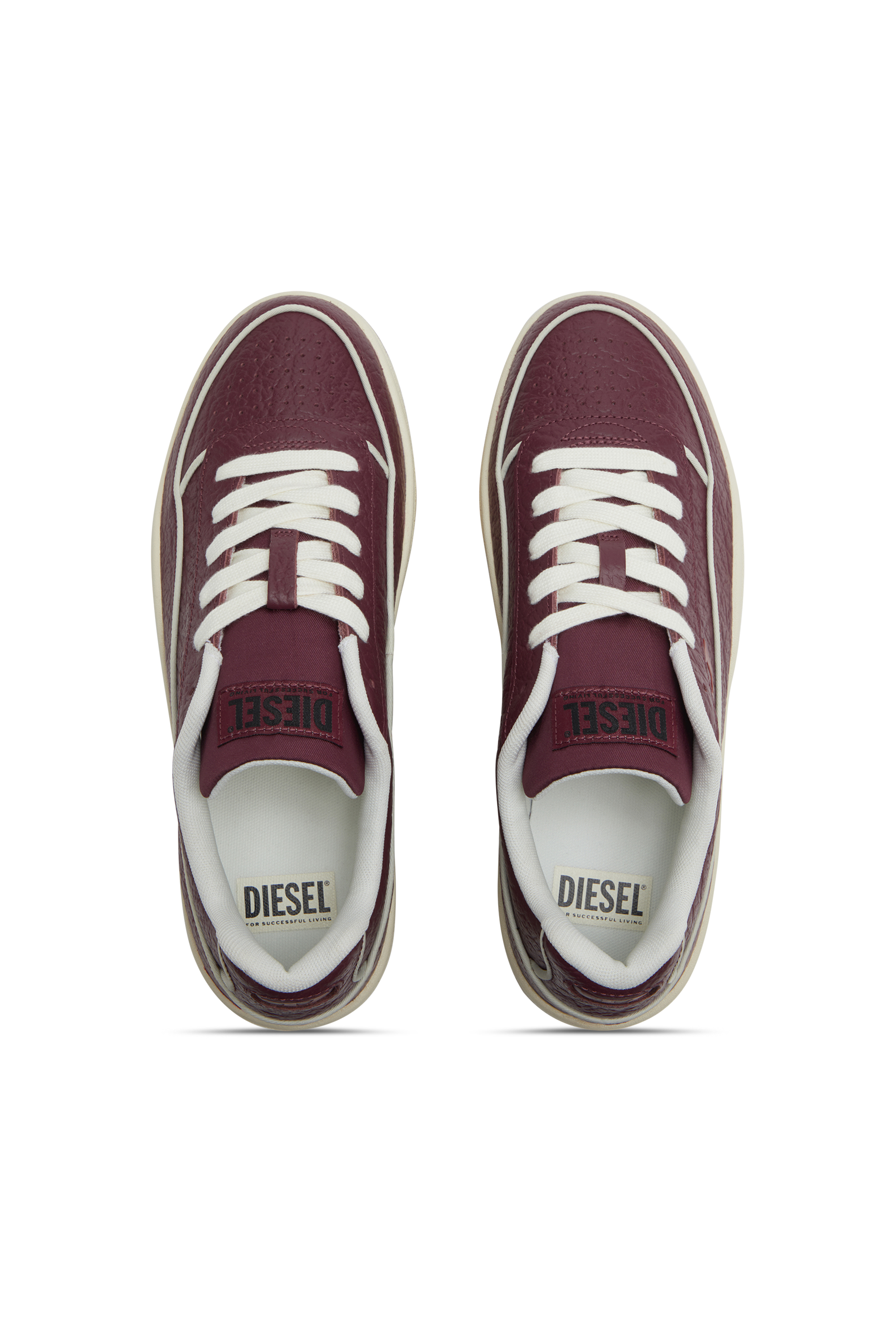 S-TRACKER-D LOW, Burgunderrot Diesel - S-TRACKER-D LOW, Herren S-Tracker-D-Sneakers aus strukturiertem Leder in Burgunderrot - 4