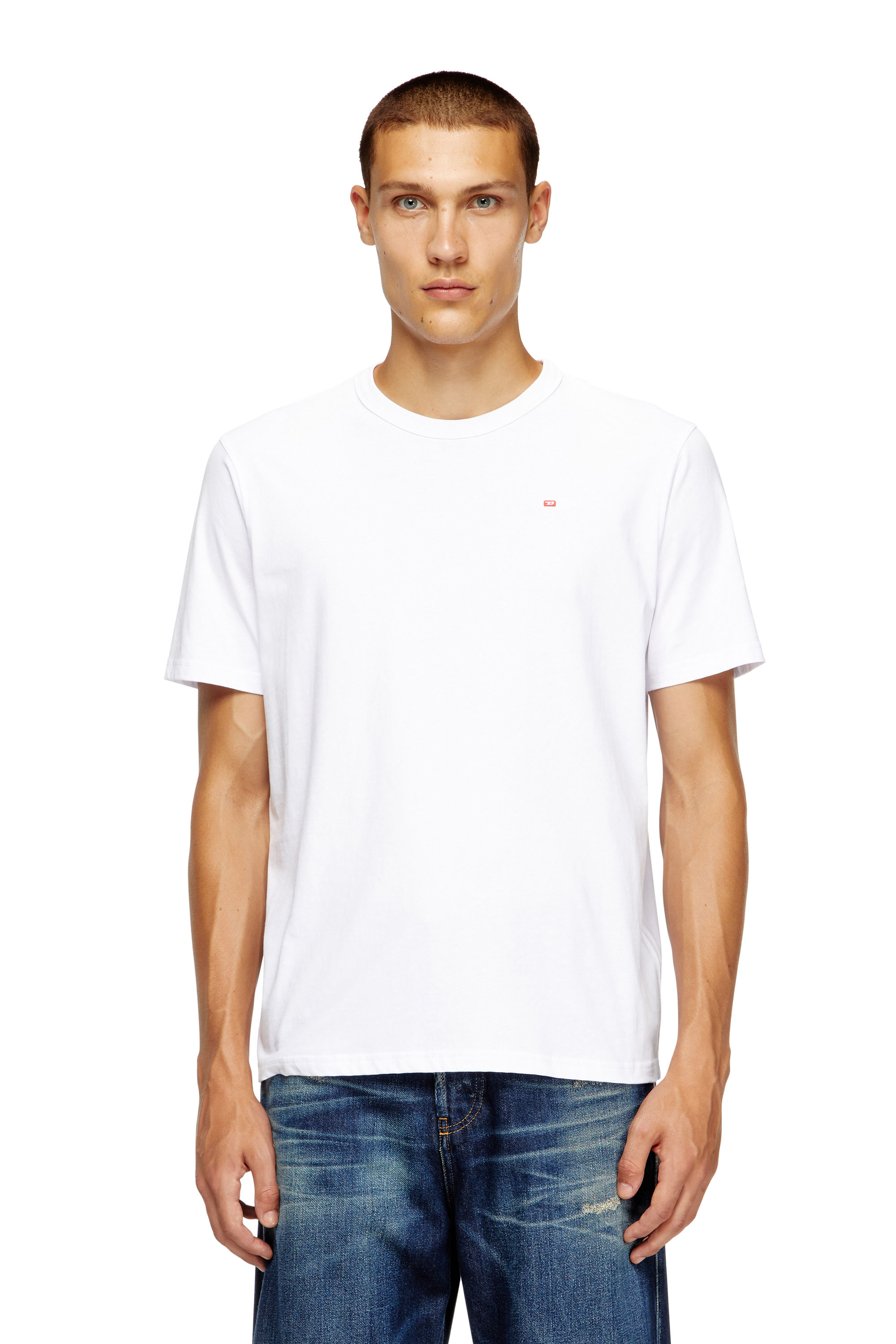 Diesel - T-ADJUST-MICRODIV, Unisex T-Shirt mit gesticktem Mikro-Logo in Weiß - 1