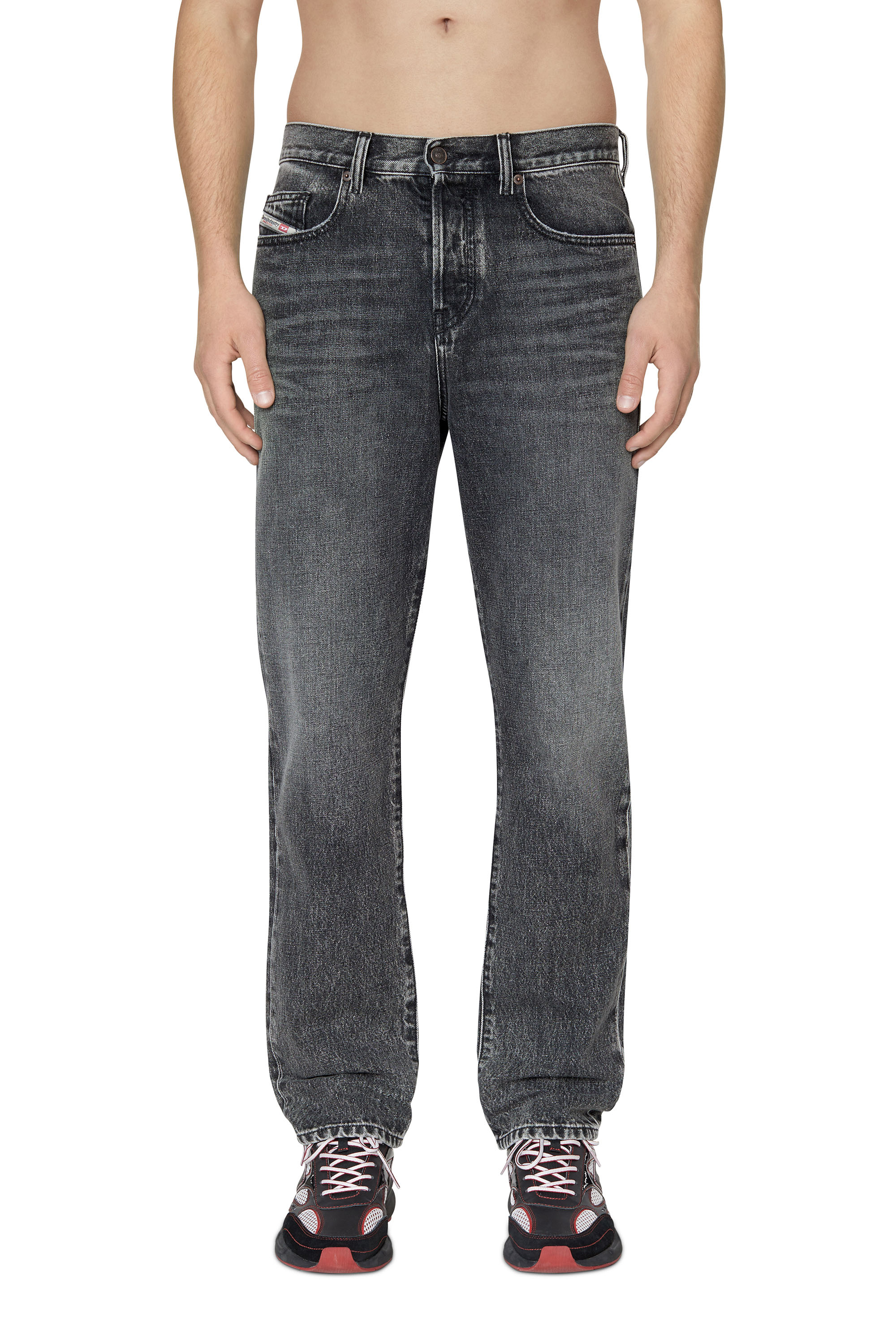 Diesel - 2020 D-Viker 007C4 Straight Jeans, Schwarz/Dunkelgrau - Image 1