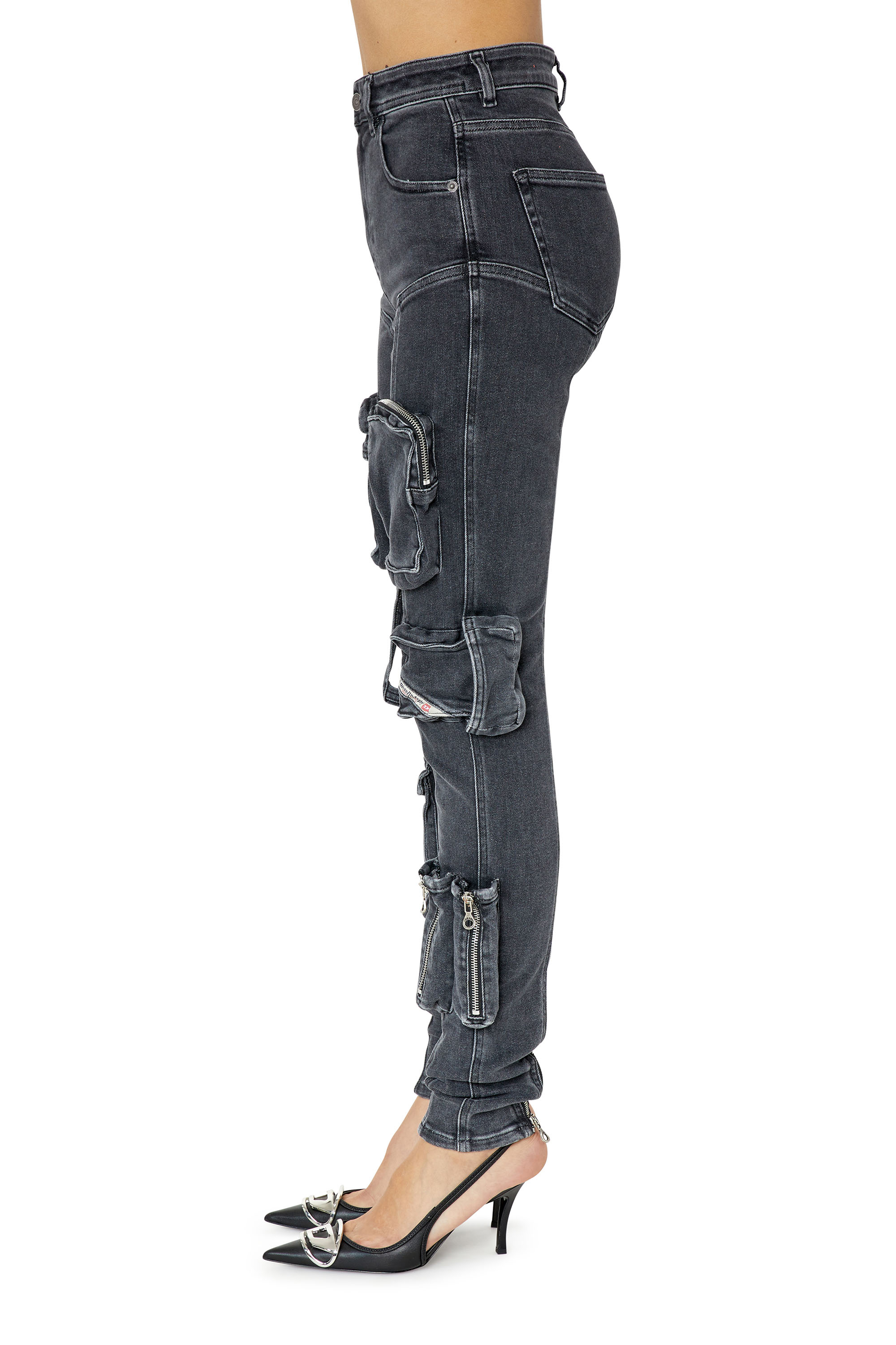 Diesel - Super skinny Jeans 1984 Slandy-High 09F27, Schwarz/Dunkelgrau - Image 4