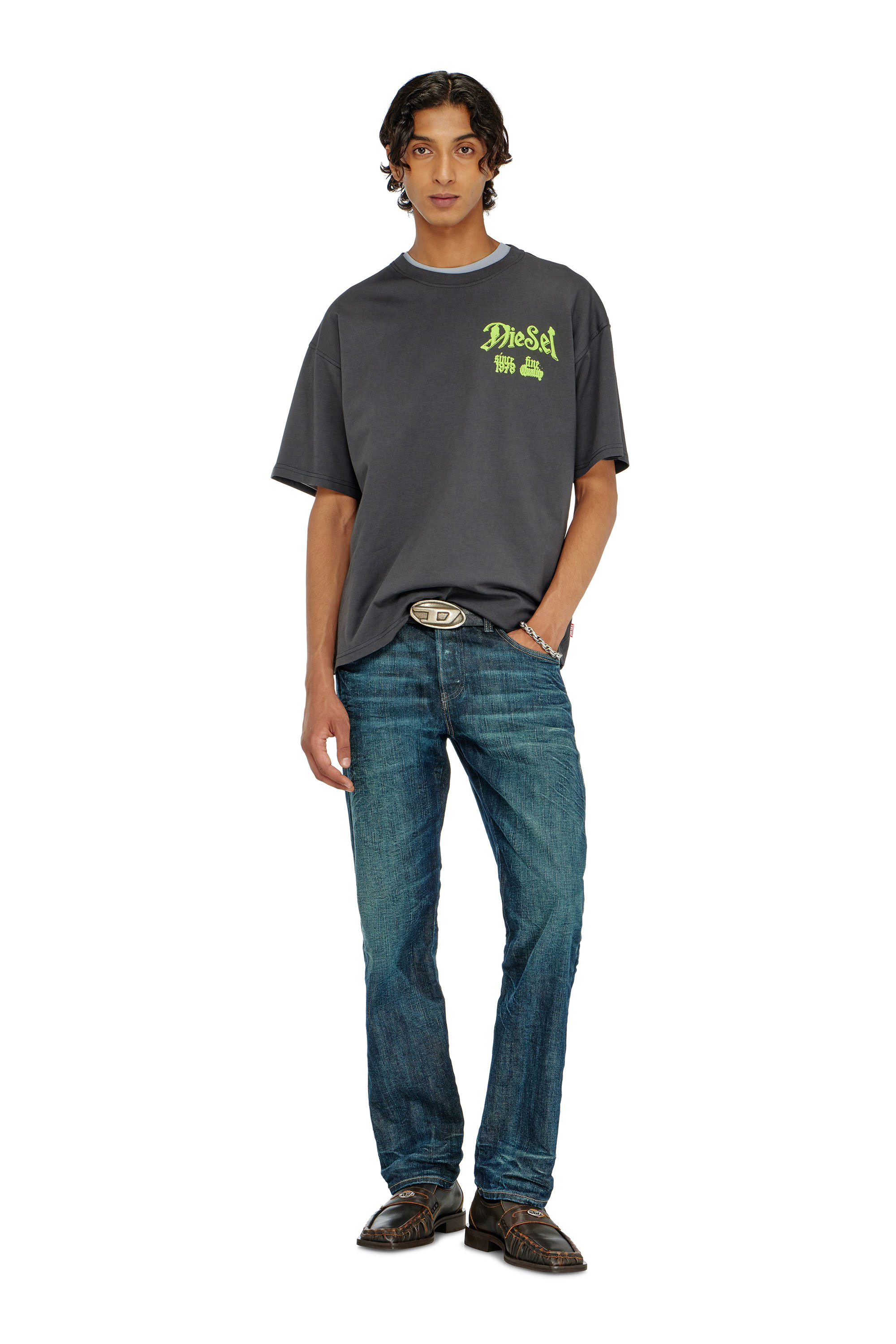 Diesel - T-BOXT-AA2, Herren Baumwoll-T-Shirt mit Flock-Print in null - 1