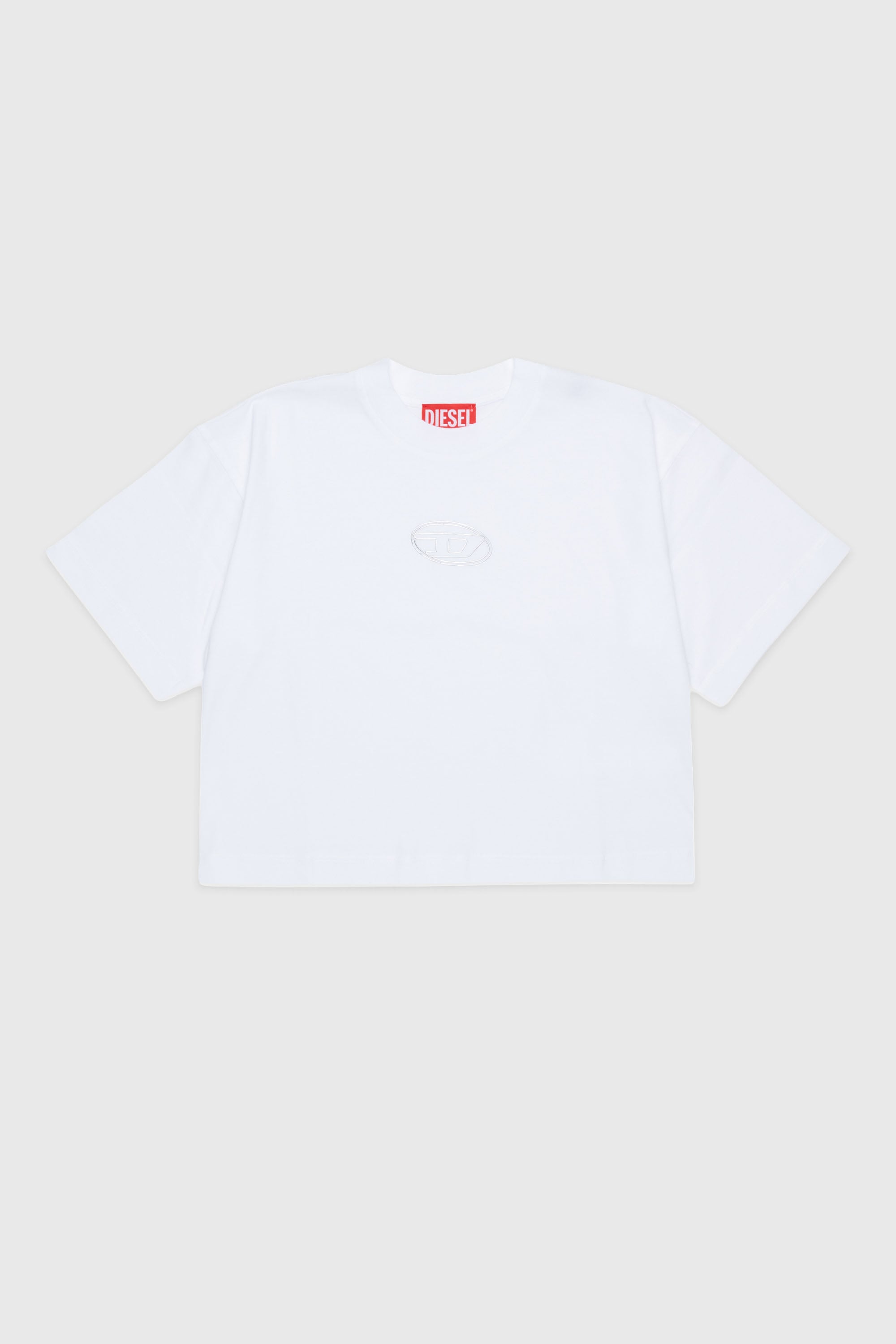 Diesel - TLIXIN, Damen Cropped T-shirt mit Oval D Logo in Wei&szlig; - 2