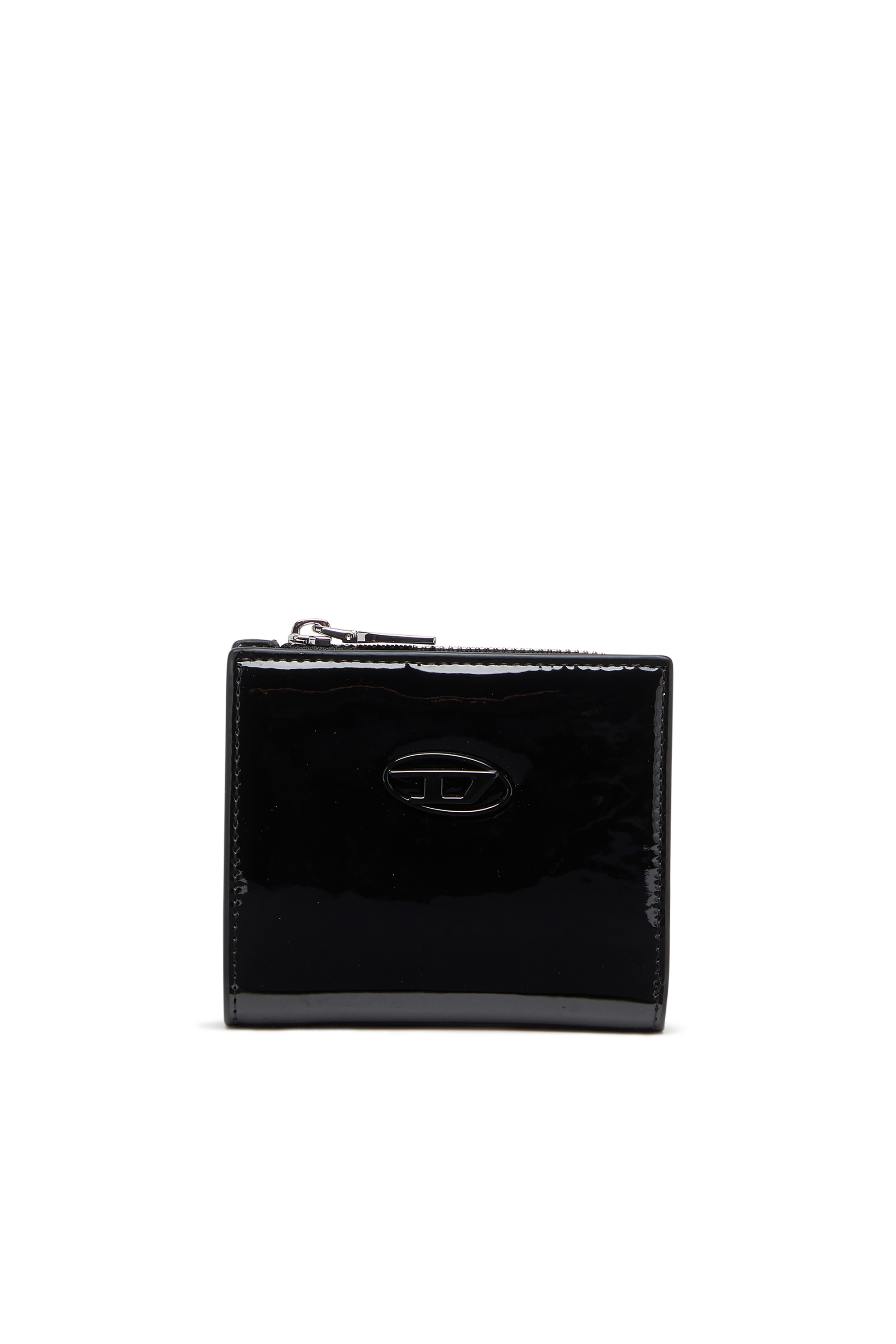 Diesel - PLAY BI FOLD ZIP L, Damen Faltportemonnaie aus glänzendem PU in Schwarz - 1