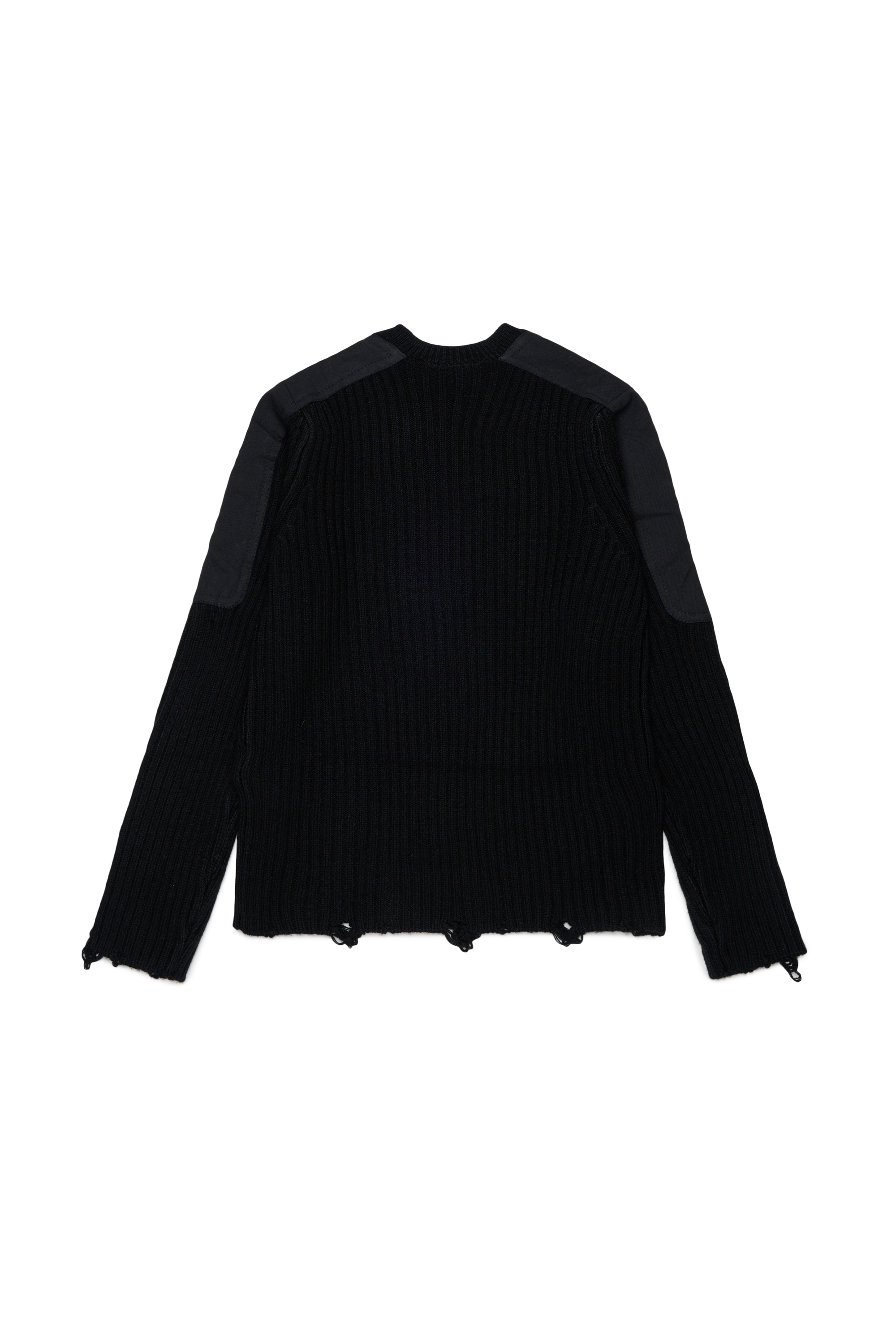 Diesel - KAMAR, Herren Ausgefranster Pullover aus Wollmischung in Schwarz - 2