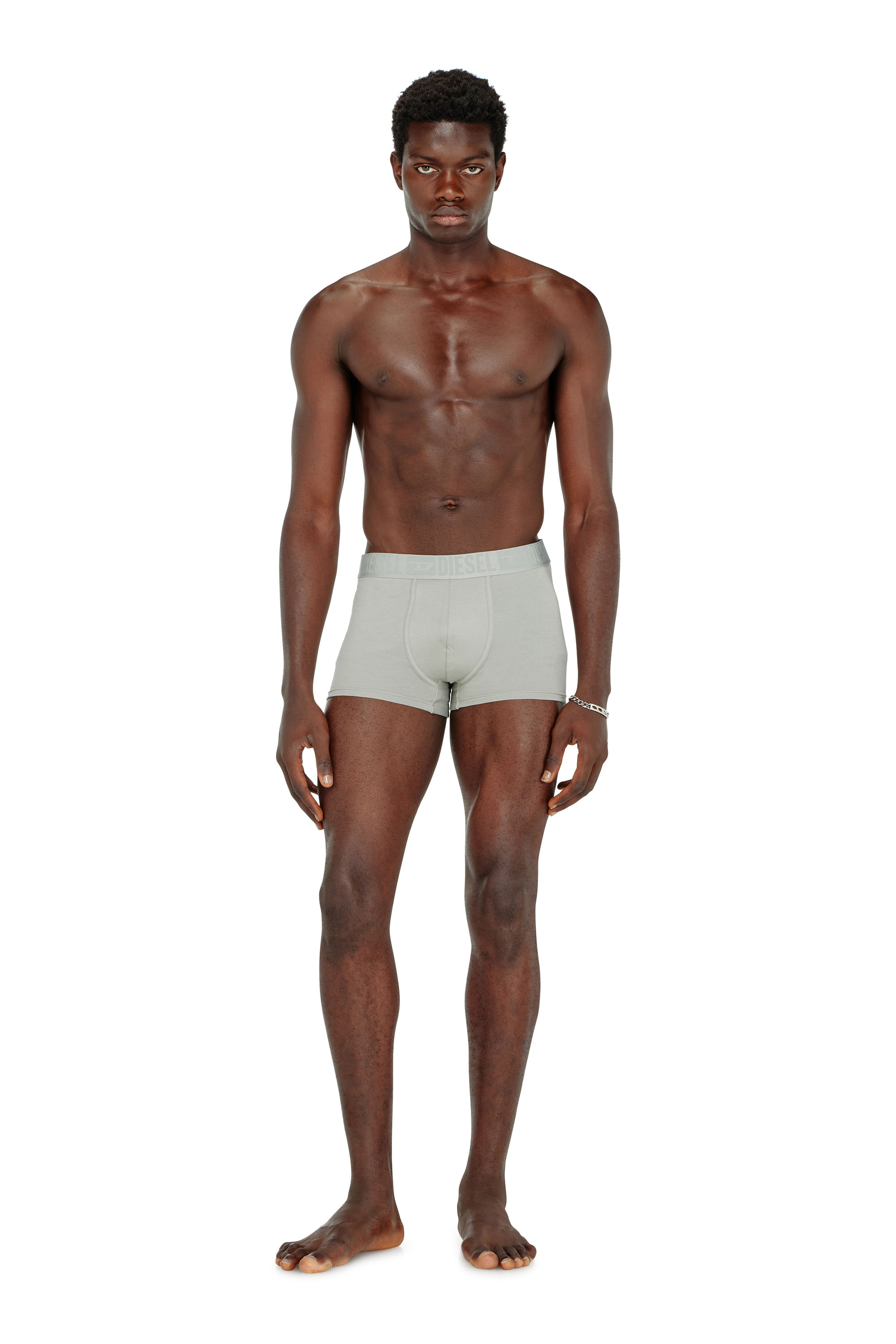 Diesel - MIKE-D-CORE-3PACK, Herren Boxershorts aus Baumwollstretch mit tonalem Bund im Dreierpack in Grau/Schwarz - 2