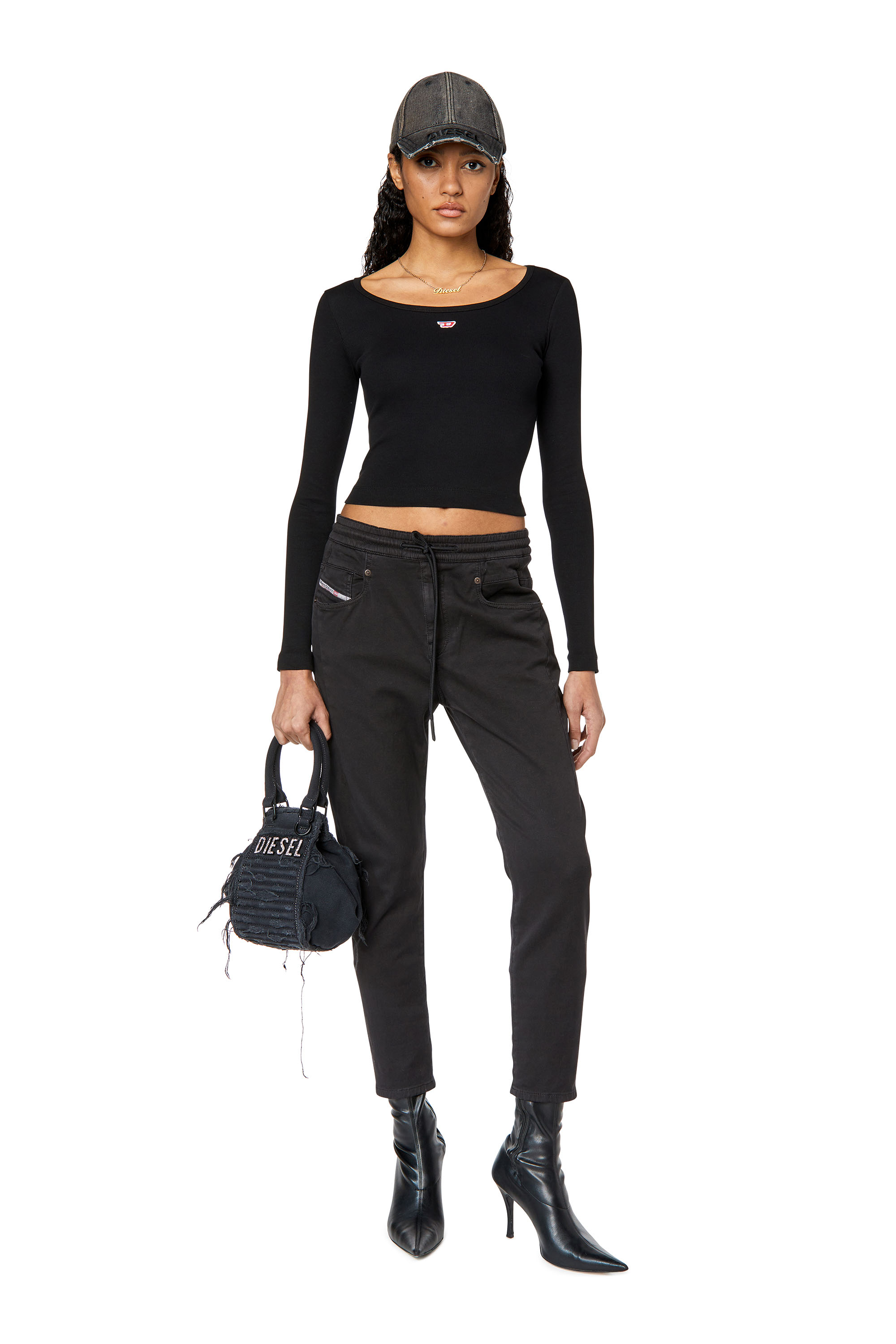 Diesel - Boyfriend Fayza JoggJeans® 068DY, Schwarz/Dunkelgrau - Image 4