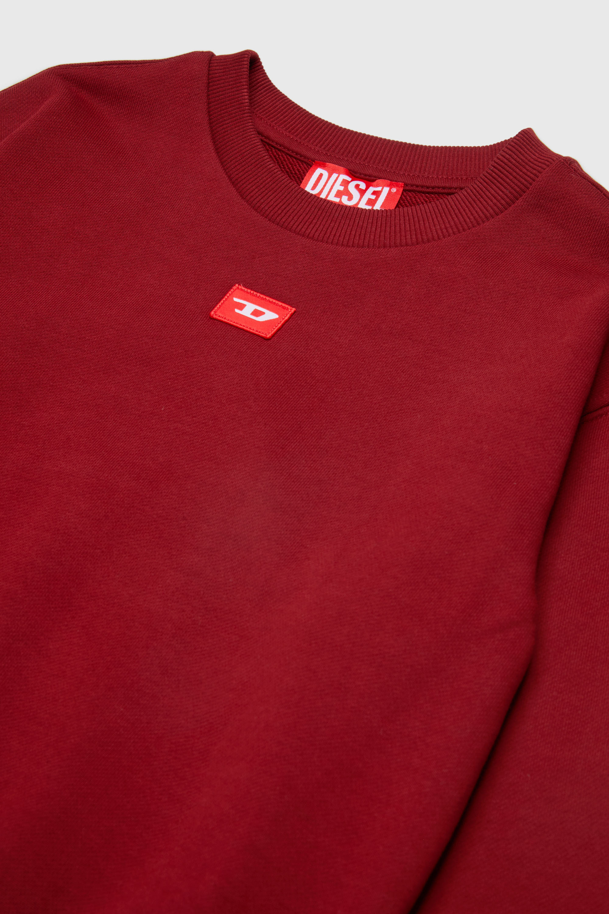 Diesel - SXGIN OVER, Unisex Sweatshirt mit kleinem Logo-Aufn&auml;her in Rot - 3