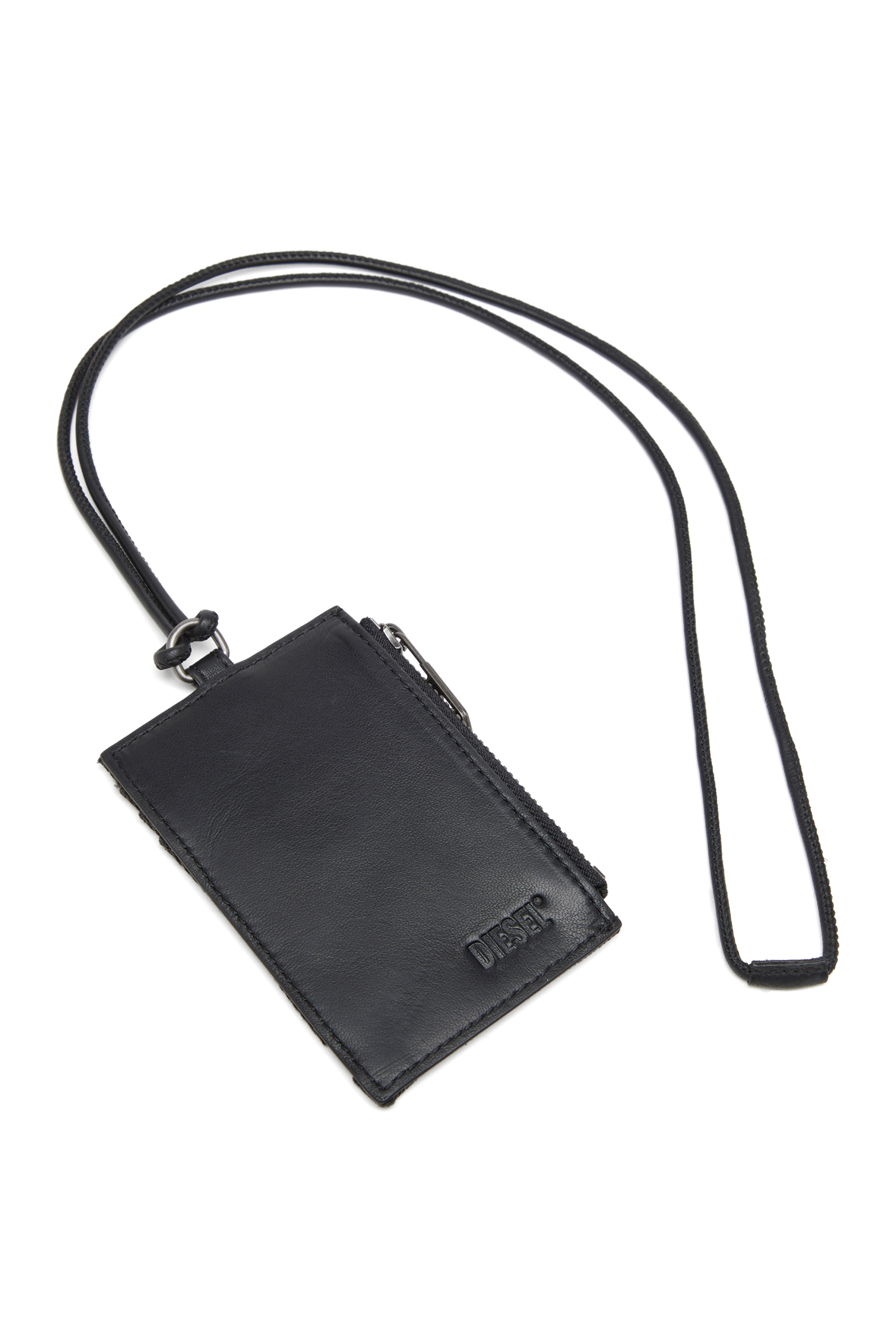 Diesel - MULTI-PKTS BADGE HOLDER, Herren Ausweishalter aus Denim mit Lederdetails in Schwarz - 2