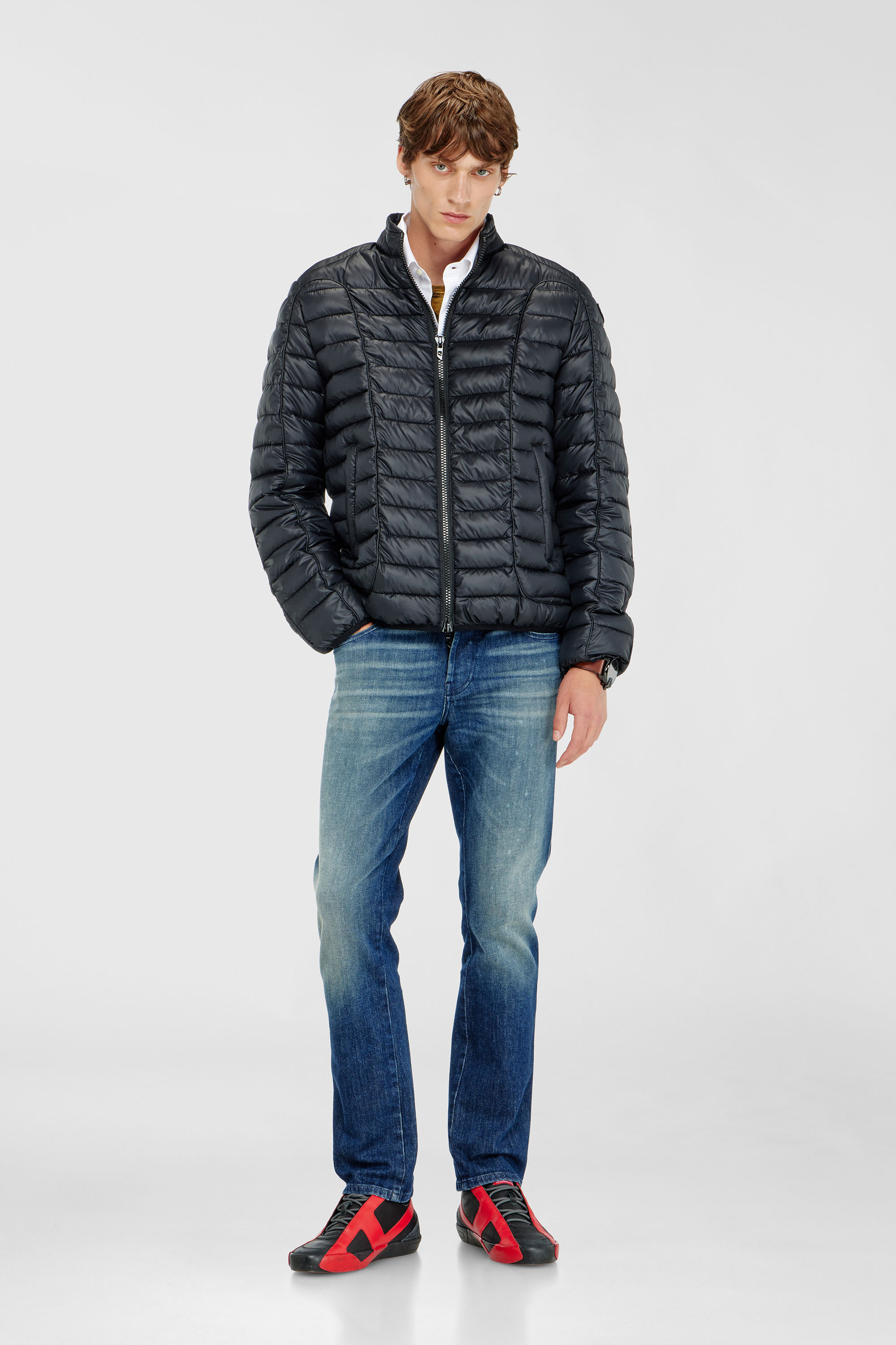 Diesel - W-PILOT-WRD, Herren Biker-inspirierte Steppjacke mit tonalen Paspeln in Schwarz - 2