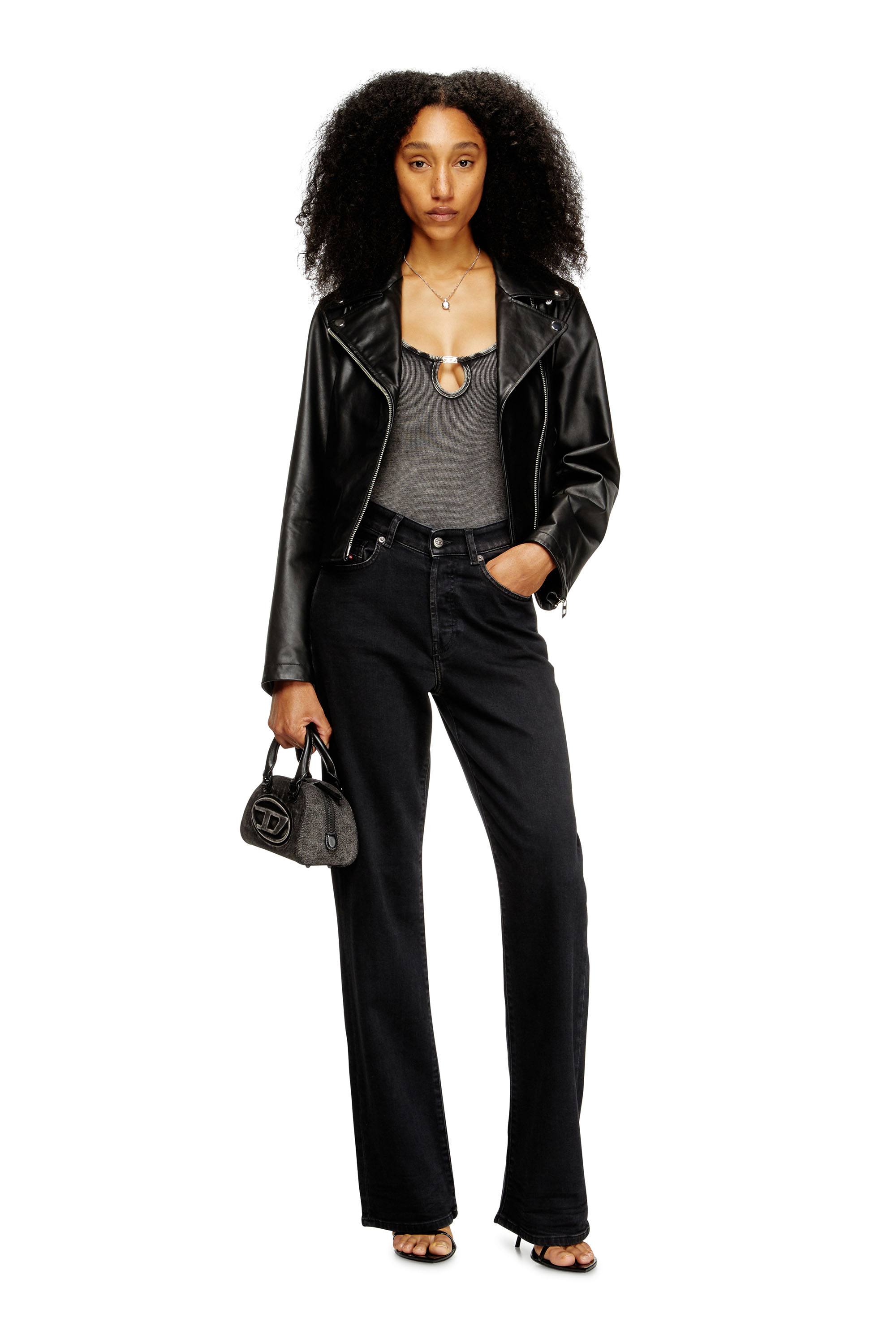 Diesel - MAURA-DNM, Damen Body aus marmoriert gewaschenem Stretch-Baumwollstoff in Dunkelgrau - 4