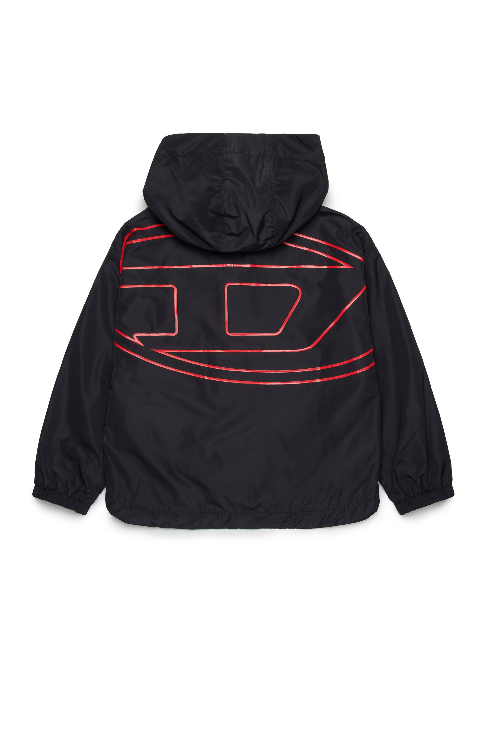 Diesel - JCLOG, Man's Windbreaker with mega Oval D print in Black - 2